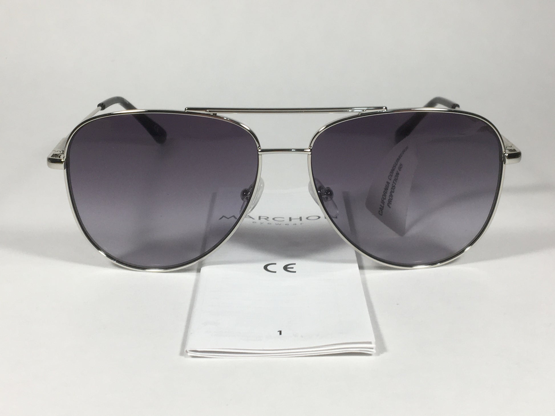 Calvin Klein Aviator Pilot Sunglasses CK19133S 046 Silver Gray Gradient Lens - Sunglasses