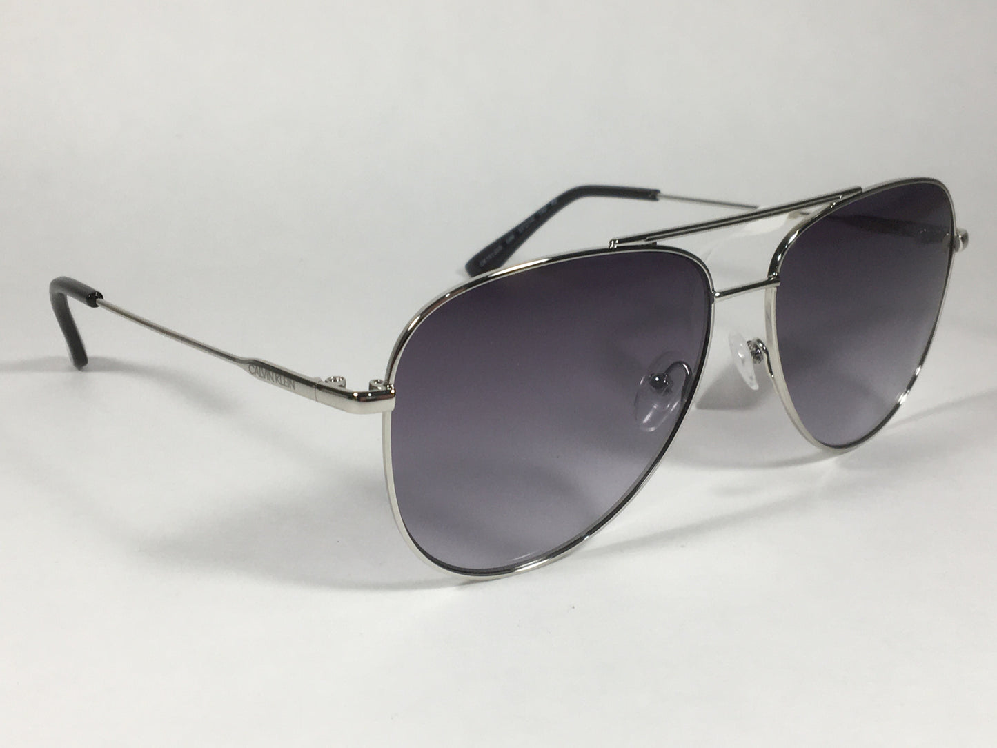 Calvin Klein Aviator Pilot Sunglasses CK19133S 046 Silver Gray Gradient Lens - Sunglasses