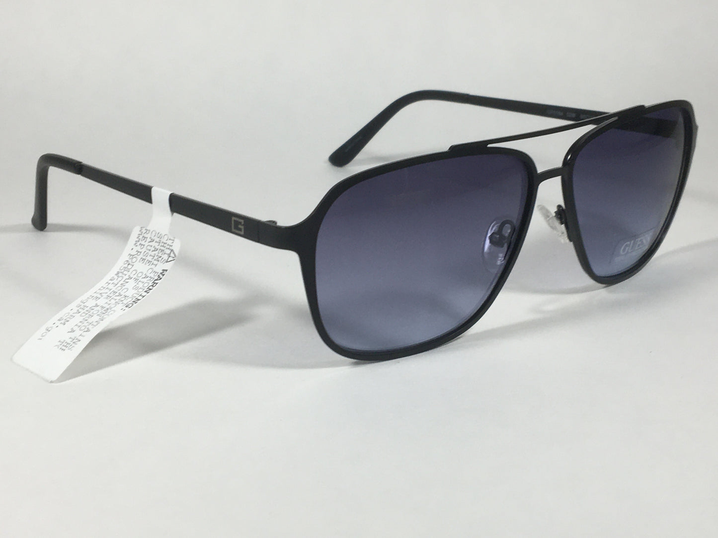 Guess Navigator Sunglasses Gunmetal Black Metal Blue Gray Gradient Lens GF0184 02W - Sunglasses