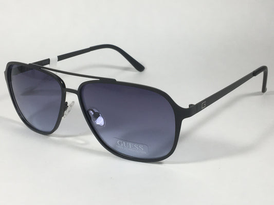 Guess Navigator Sunglasses Gunmetal Black Metal Blue Gray Gradient Lens GF0184 02W - Sunglasses