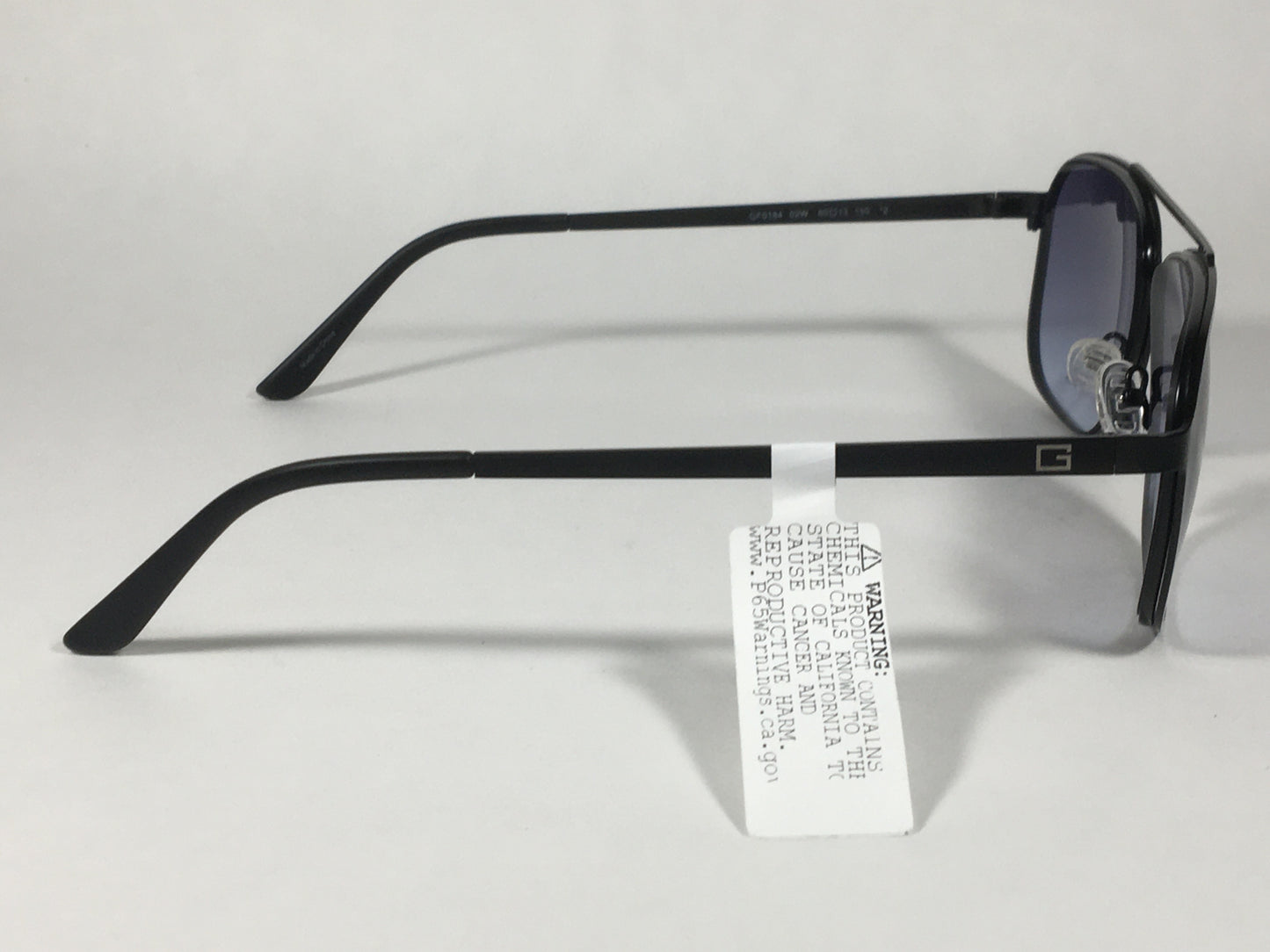 Guess Navigator Sunglasses Gunmetal Black Metal Blue Gray Gradient Lens GF0184 02W - Sunglasses