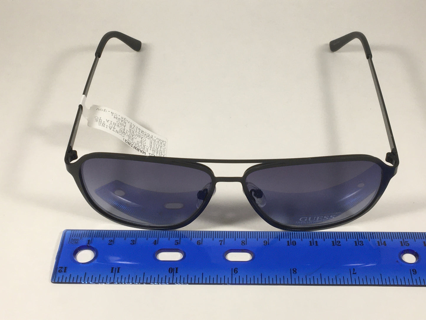 Guess Navigator Sunglasses Gunmetal Black Metal Blue Gray Gradient Lens GF0184 02W - Sunglasses