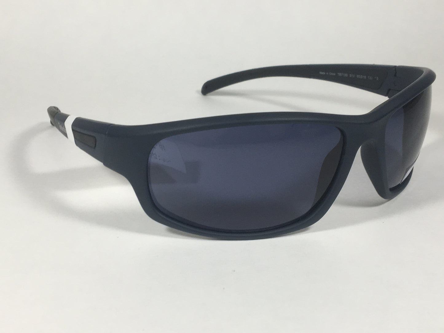 Timberland Sport Wrap Sunglasses Navy Blue Frame Gray Lens TB7189 91V - Sunglasses