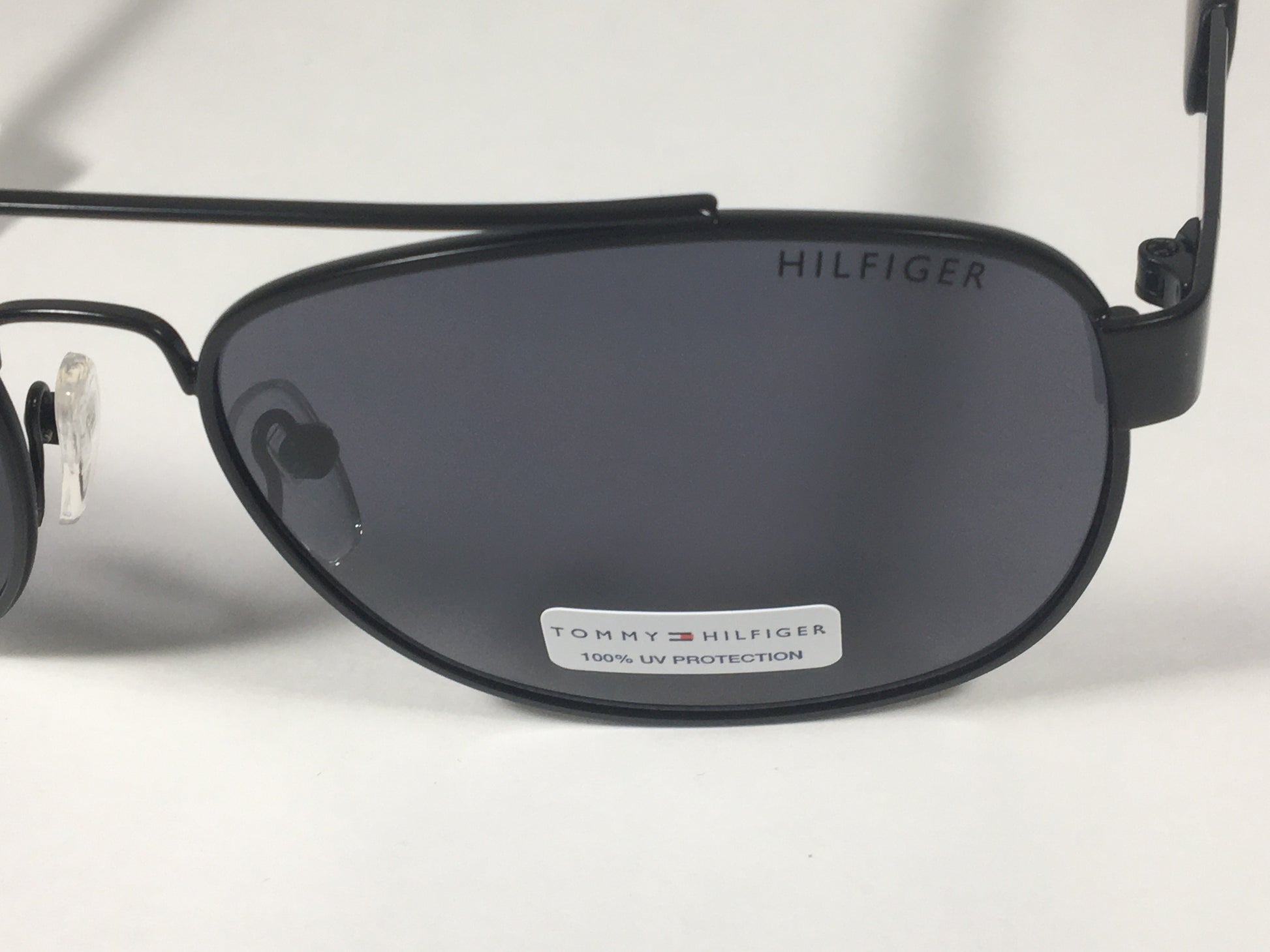 Tommy Hilfiger Brendan Rectangular Sunglasses Matte Black Gray Lens BRENDAN MM OM435 - Sunglasses