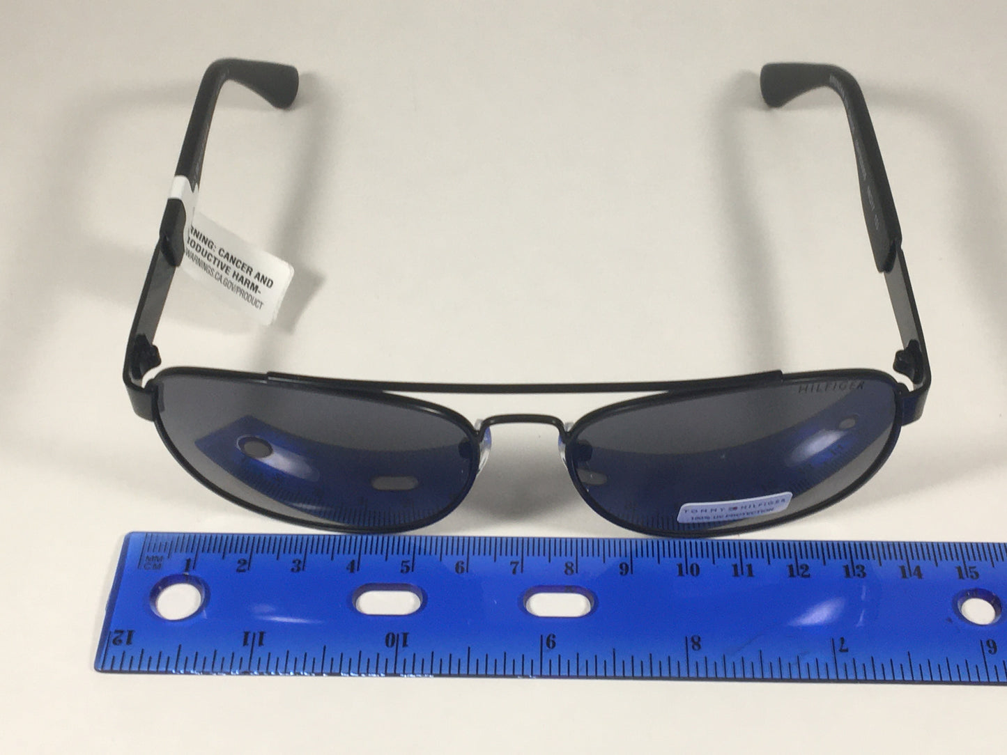 Tommy Hilfiger Brendan Rectangular Sunglasses Matte Black Gray Lens BRENDAN MM OM435 - Sunglasses