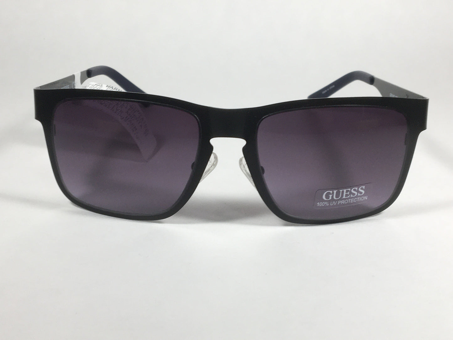 Guess Rectangular Sunglasses Matte Black Navy Blue Frame Smoke Gradient Lens GF0197 02B - Sunglasses