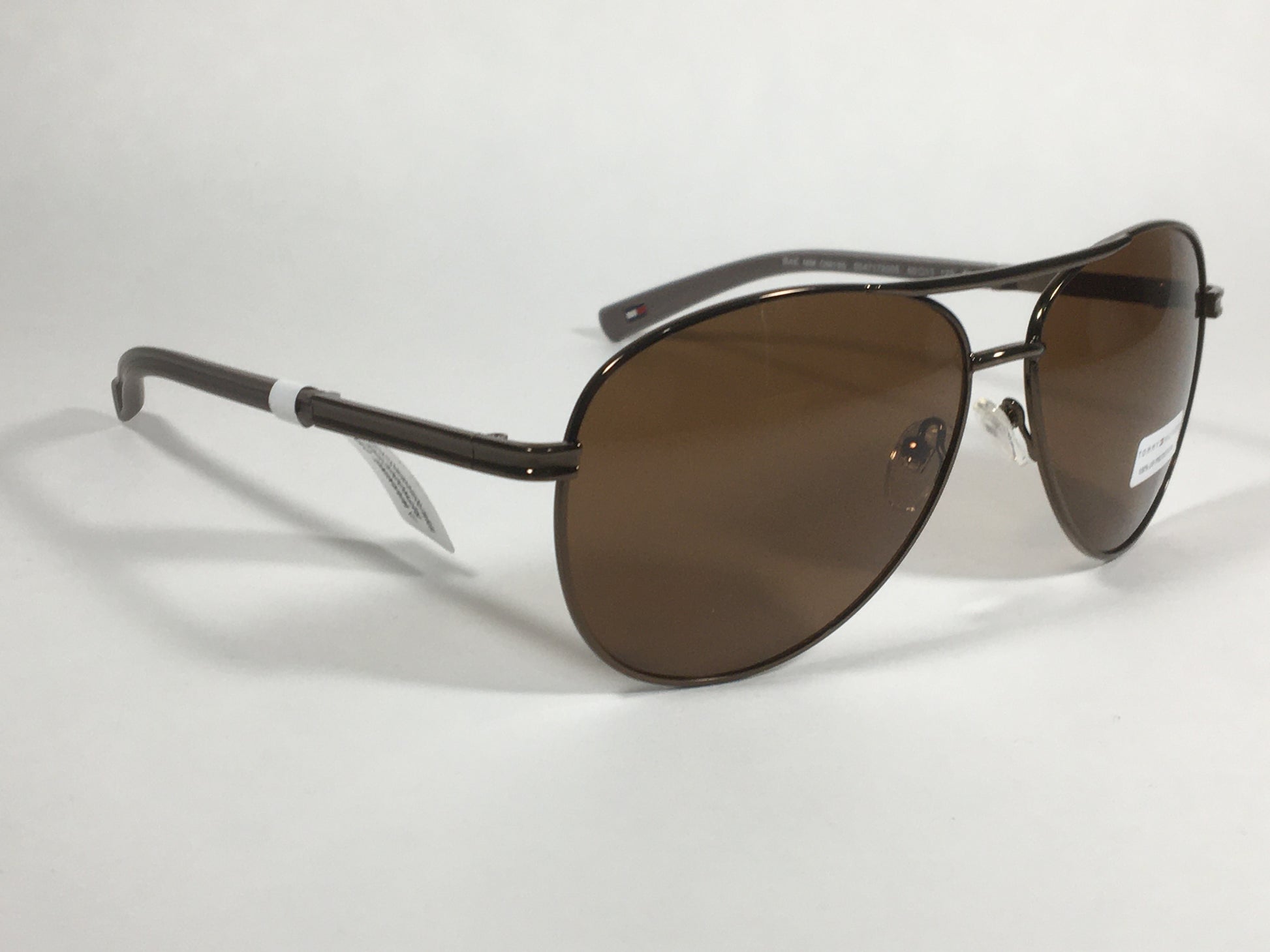 Tommy Hilfiger Bae Aviator Sunglasses Brown Bronze Metal Frame Brown Lens - Sunglasses