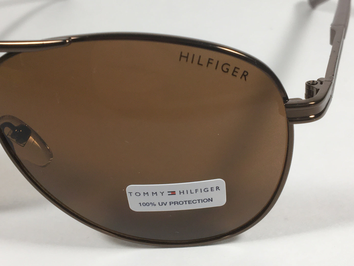 Tommy Hilfiger Bae Aviator Sunglasses Brown Bronze Metal Frame Brown Lens - Sunglasses