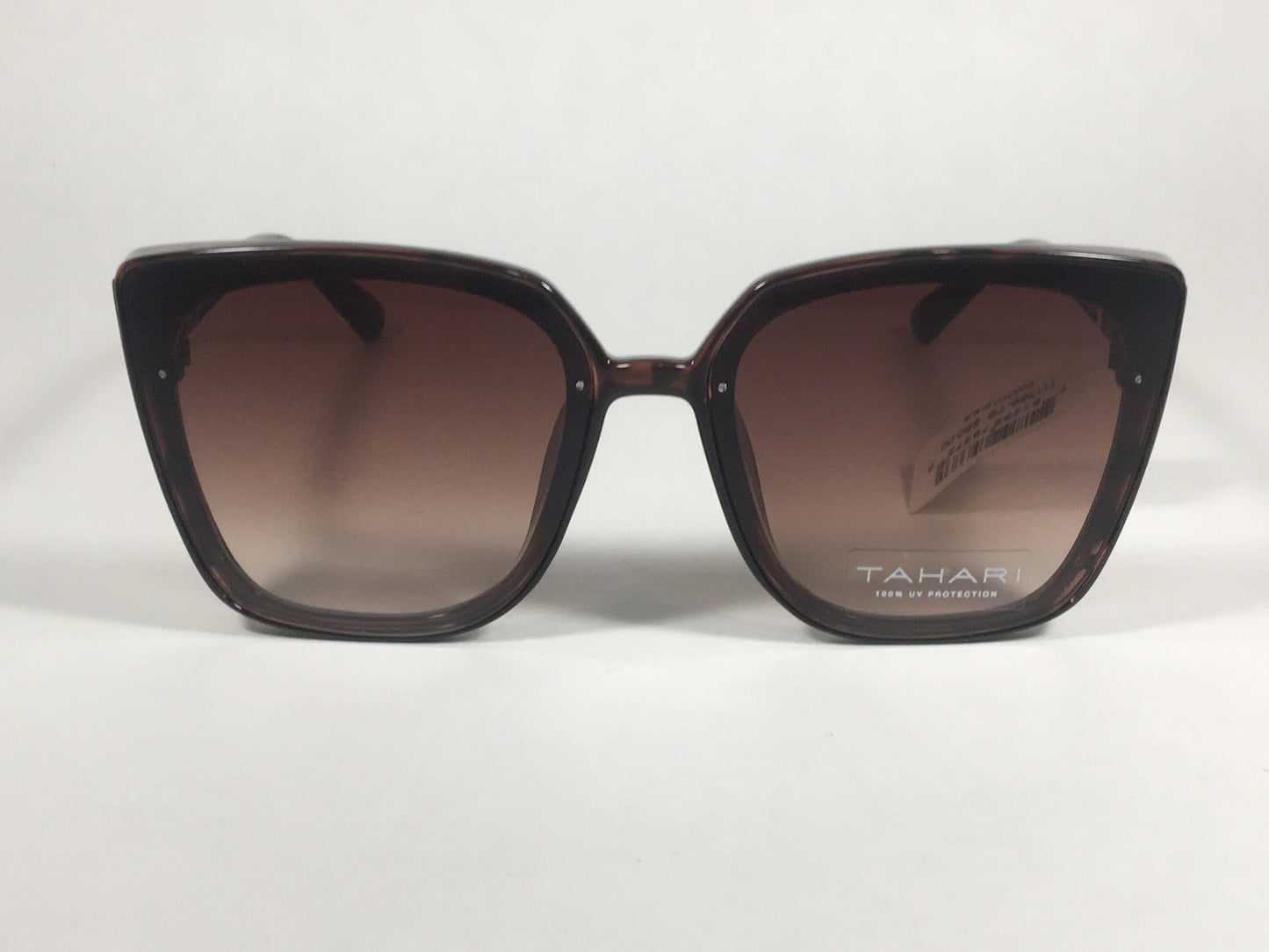 Tahari Cat Eye Square Sunglasses Brown Tortoise Frame Brown Gradient Lens TH769 TS - Sunglasses