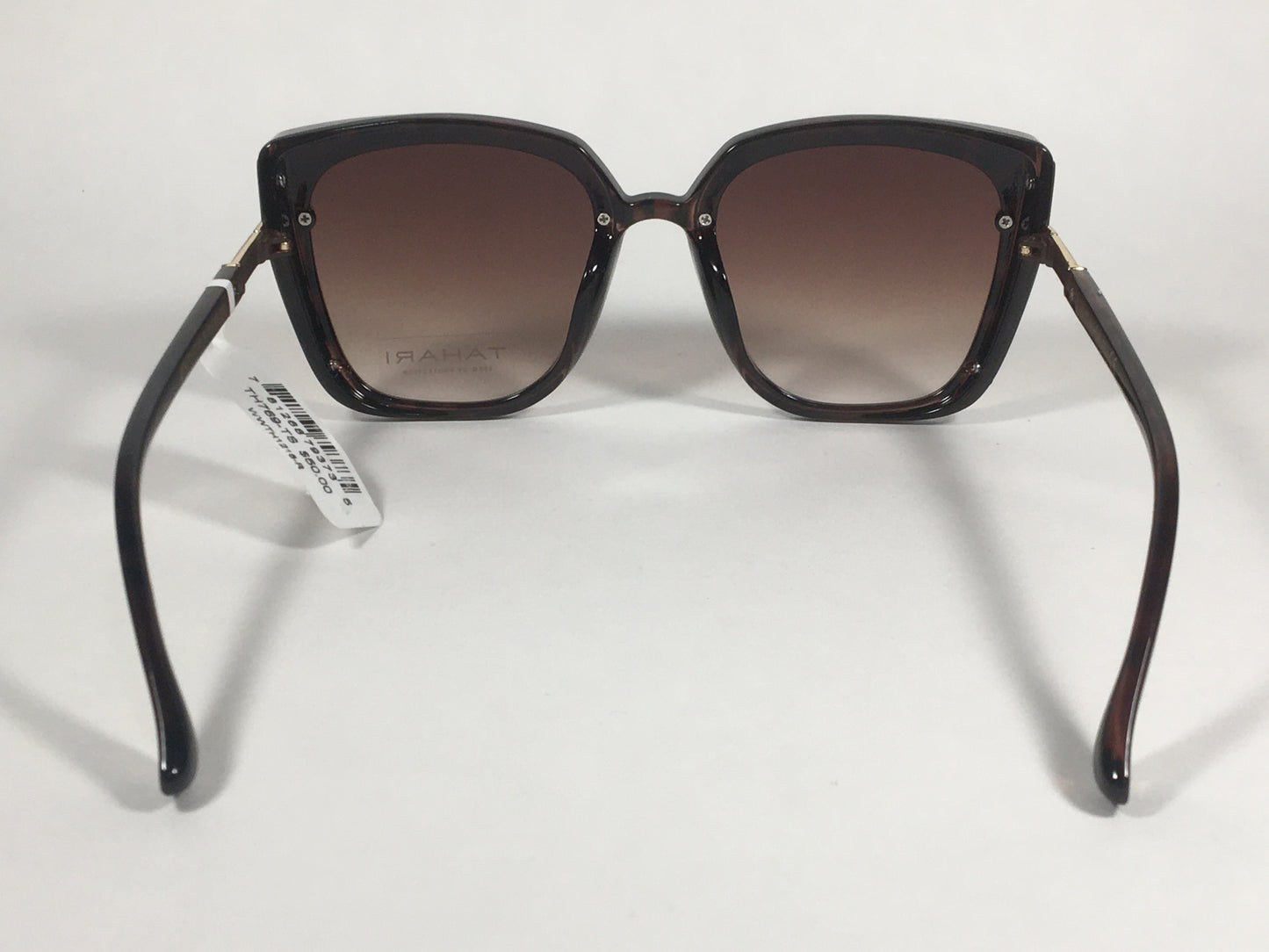 Tahari Cat Eye Square Sunglasses Brown Tortoise Frame Brown Gradient Lens TH769 TS - Sunglasses