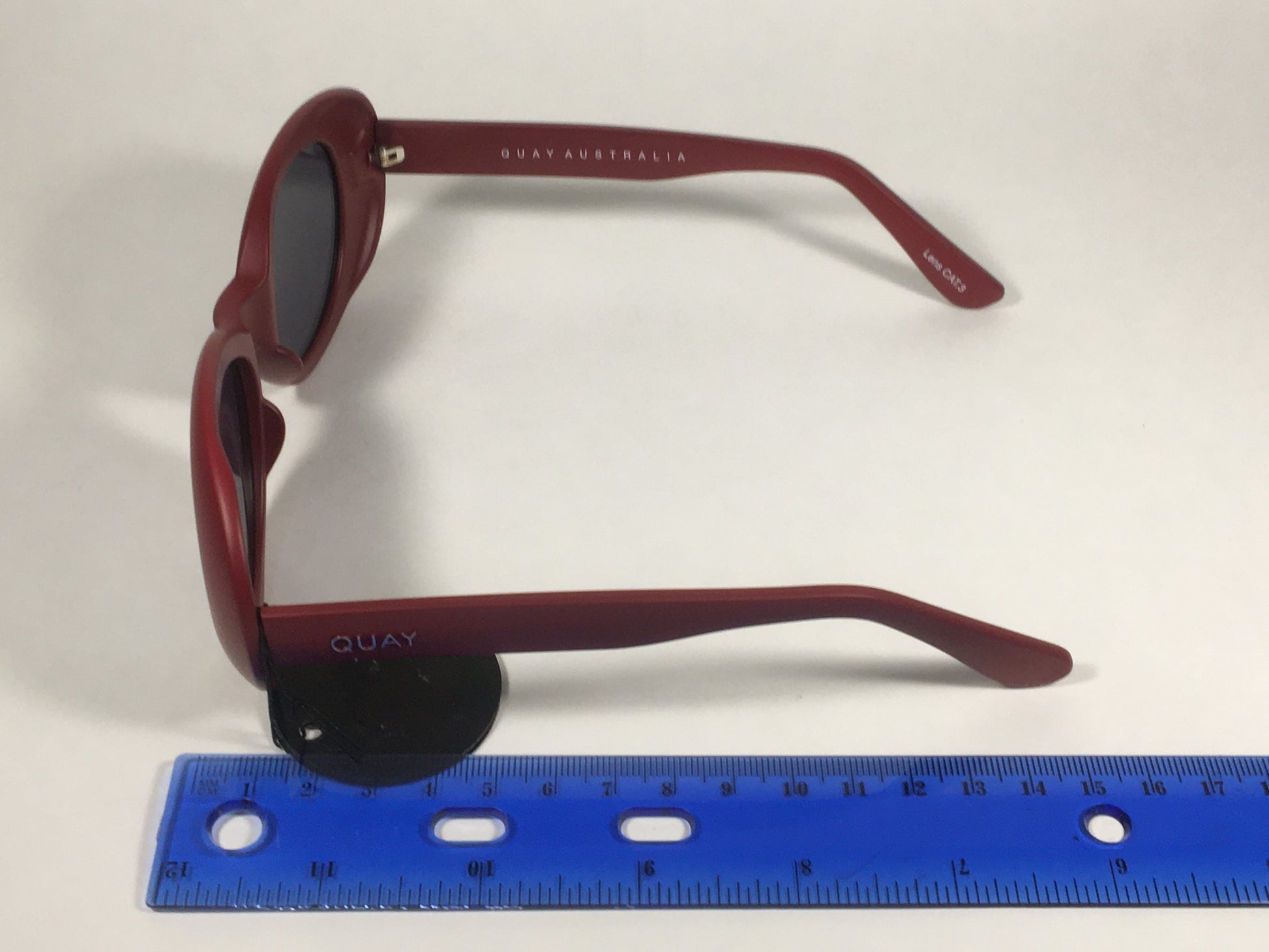 Quay Frivolous QW000293 RED/SMK Oval Sunglasses Matte Red Plastic Frame Smoke Gray Lens - Sunglasses