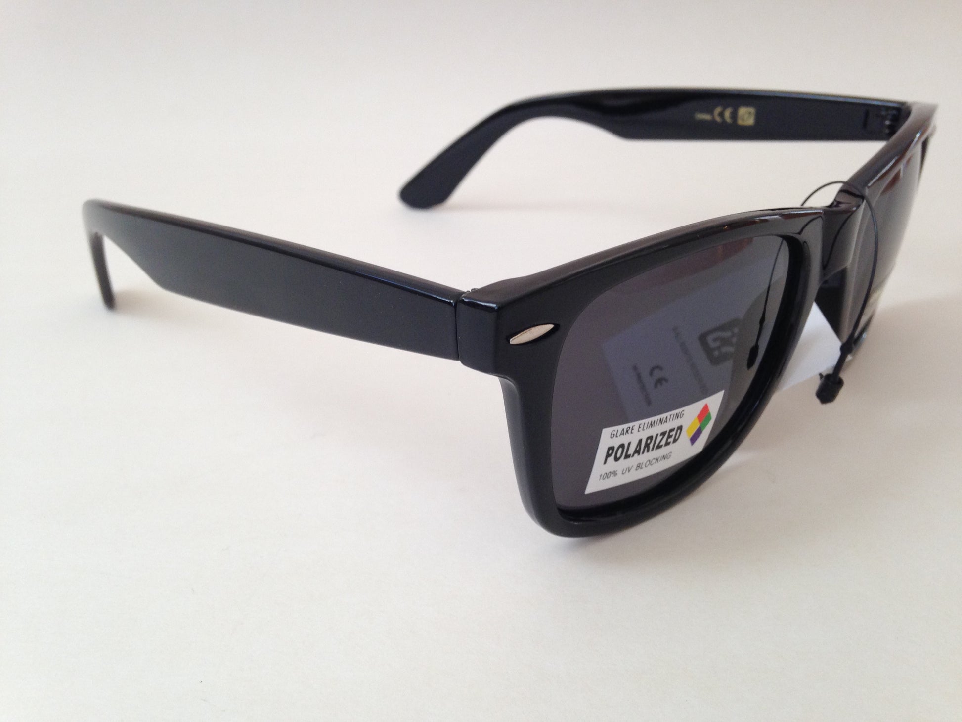 Mens Sunglasses Polarized WF Matte Black Plastic Square Style