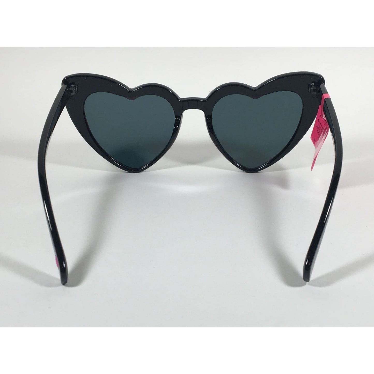 Betsey Johnson Sliding Heart Sunglasses Black Pink Coral Mirror Lens BJ899106 - Sunglasses