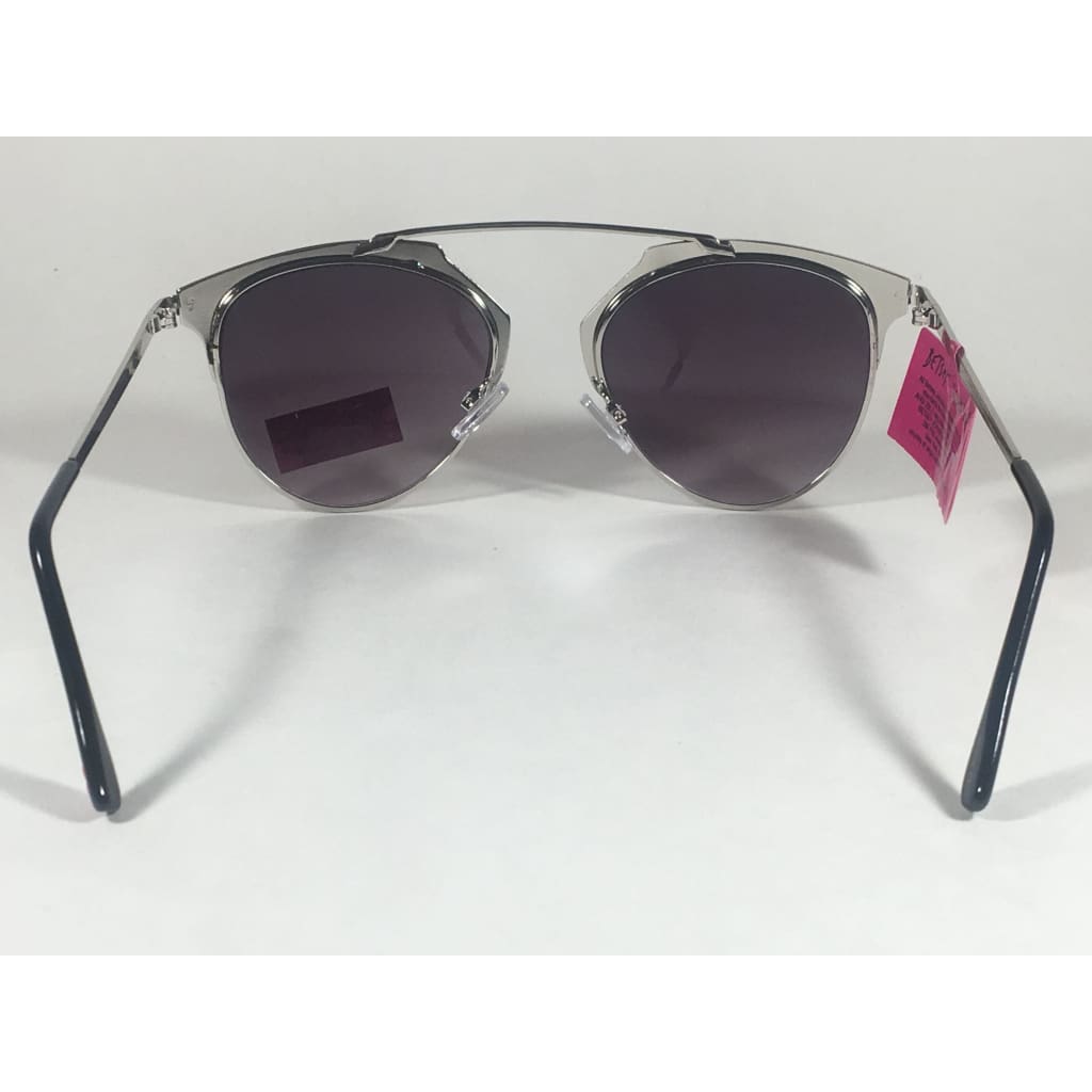 Betsey Johnson Womens Brow Sunglasses Silver Black Gray Gradient Retro Bj475114 - Sunglasses
