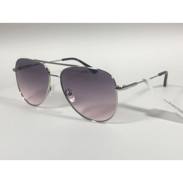 Calvin Klein CK19133S 045 Aviator Pilot Sunglasses Silver Metal Frame Pink  Gray Gradient Lens