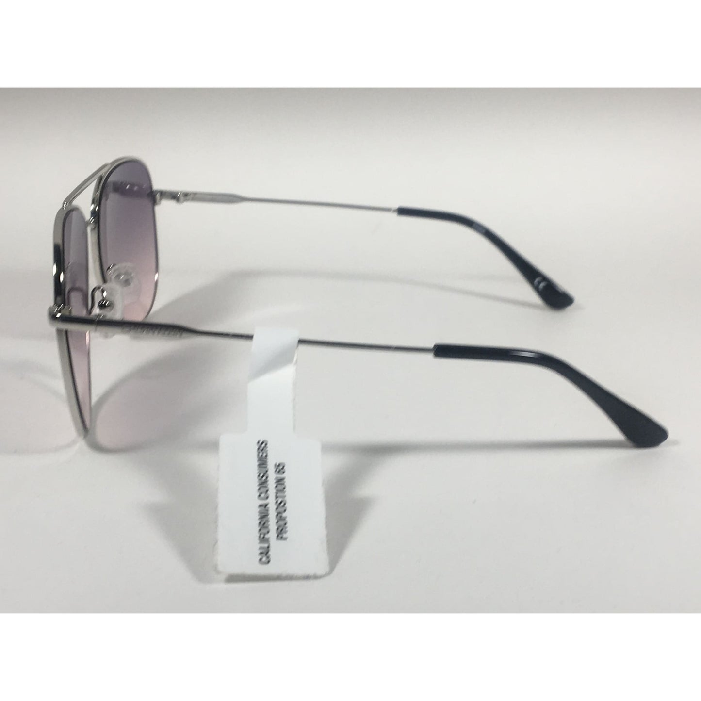 Calvin Klein CK19133S 045 Aviator Pilot Sunglasses Silver Metal Frame Pink Gray Gradient Lens - Sunglasses