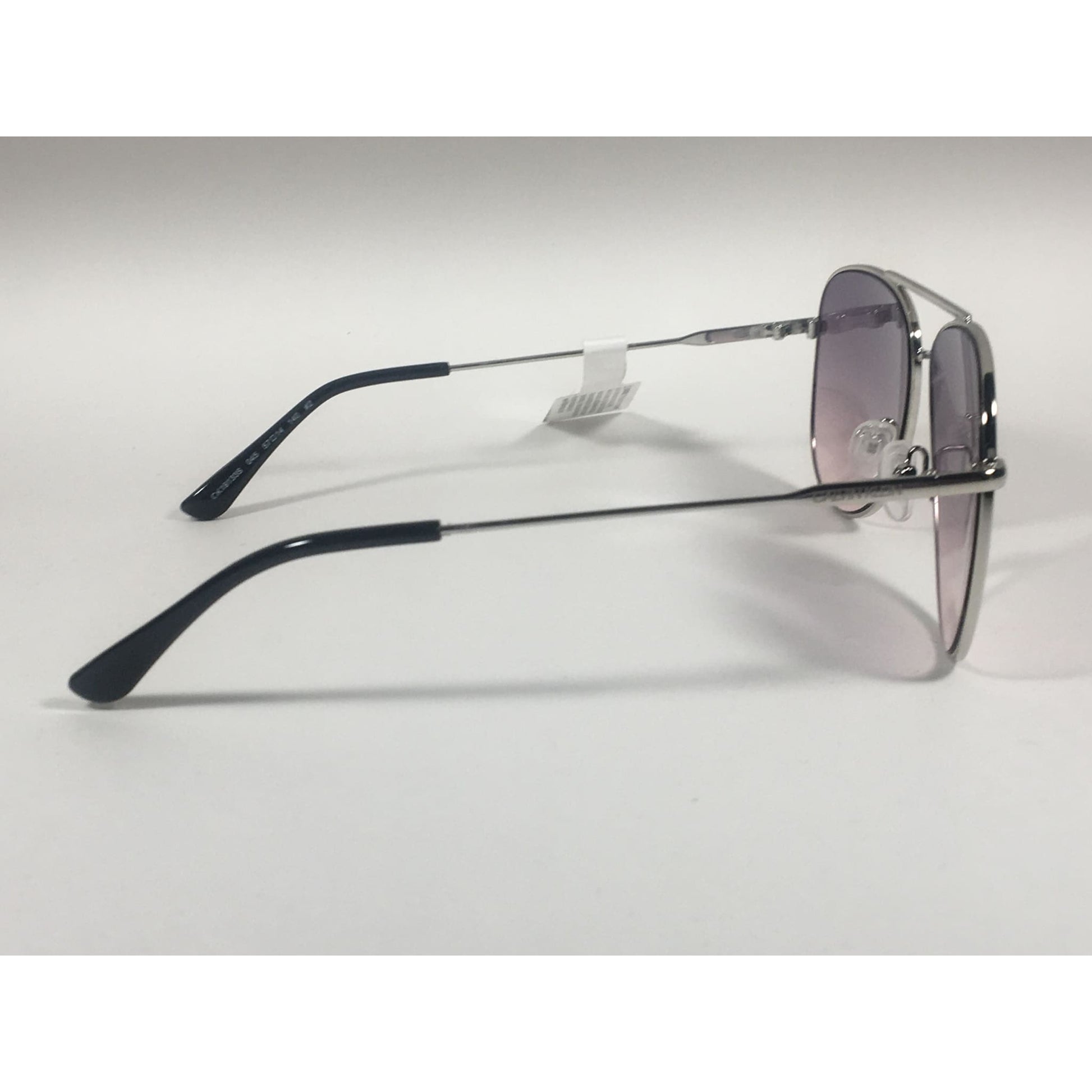 Calvin Klein CK19133S 045 Aviator Pilot Sunglasses Silver Metal Frame Pink Gray Gradient Lens - Sunglasses