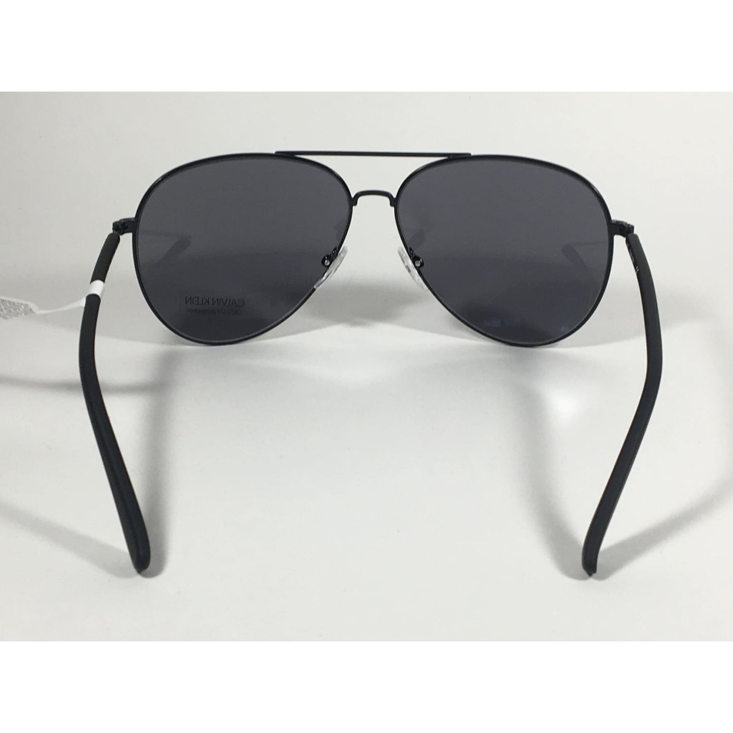 Calvin Klein CK19314S 001 Aviator Pilot Sunglasses Matte Black Metal and Plastic Frame Gray Lens - Sunglasses