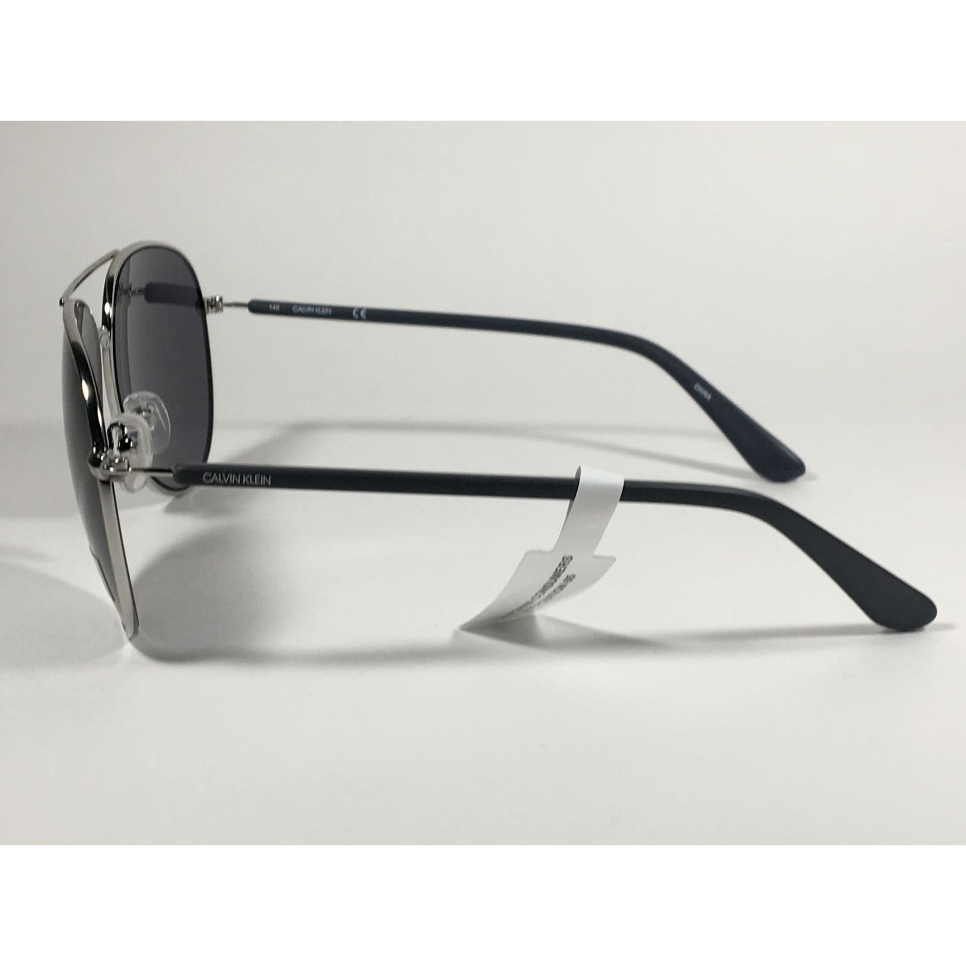 Calvin Klein CK19314S 045 Aviator Pilot Sunglasses Silver And Gray With Gray Lens - Sunglasses