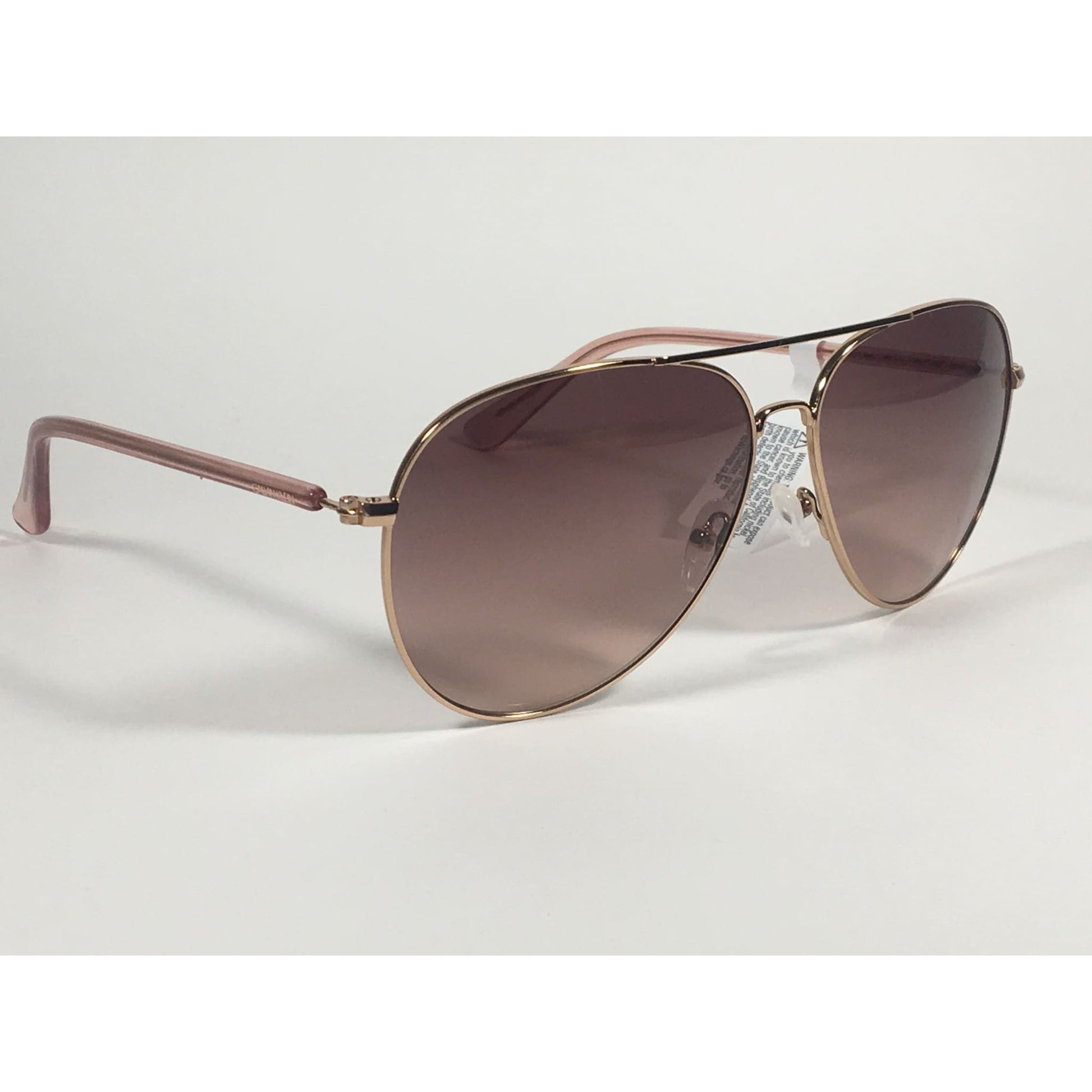 Calvin Klein CK19314S 780 Aviator Pilot Sunglasses Rose Gold With Brown Rose Gradient Lens - Sunglasses