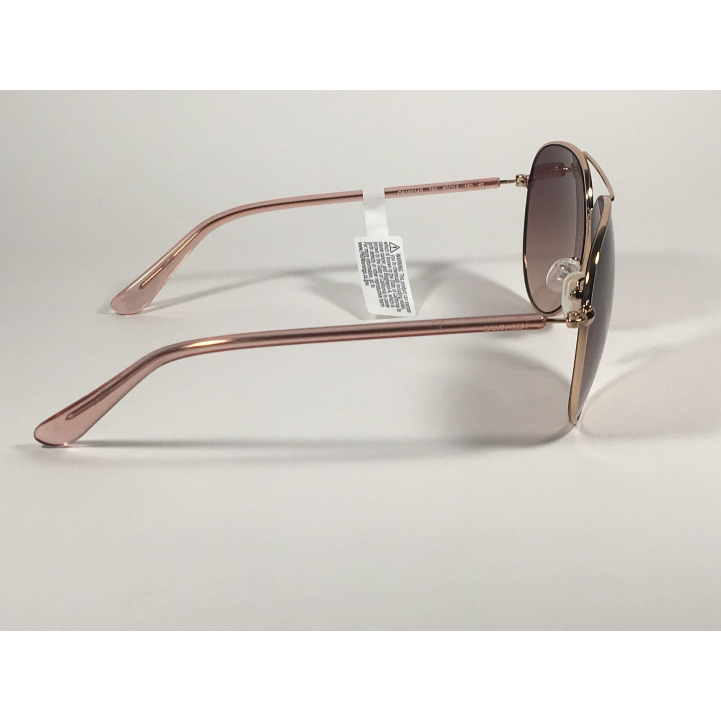 Calvin Klein CK19314S 780 Aviator Pilot Sunglasses Rose Gold With Brown Rose Gradient Lens - Sunglasses