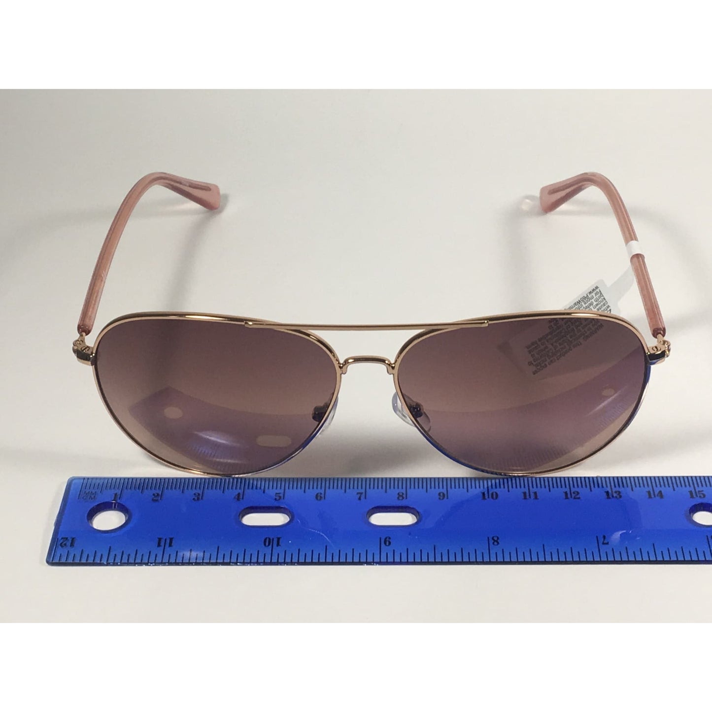 Calvin Klein CK19314S 780 Aviator Pilot Sunglasses Rose Gold With Brown Rose Gradient Lens - Sunglasses