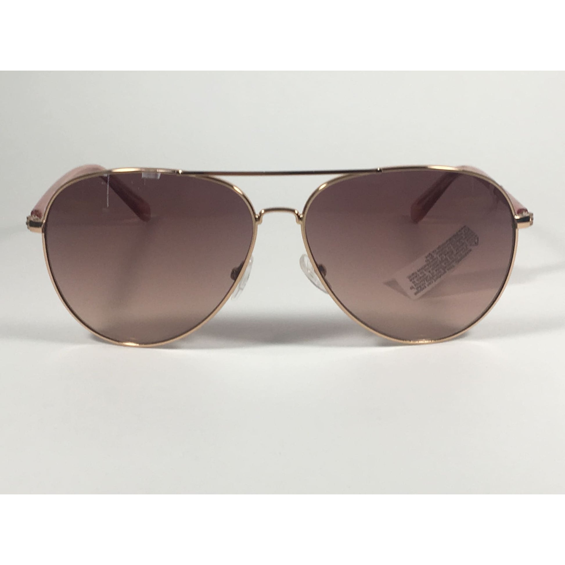 Calvin Klein CK19314S 780 Aviator Pilot Sunglasses Rose Gold With Brown Rose Gradient Lens - Sunglasses