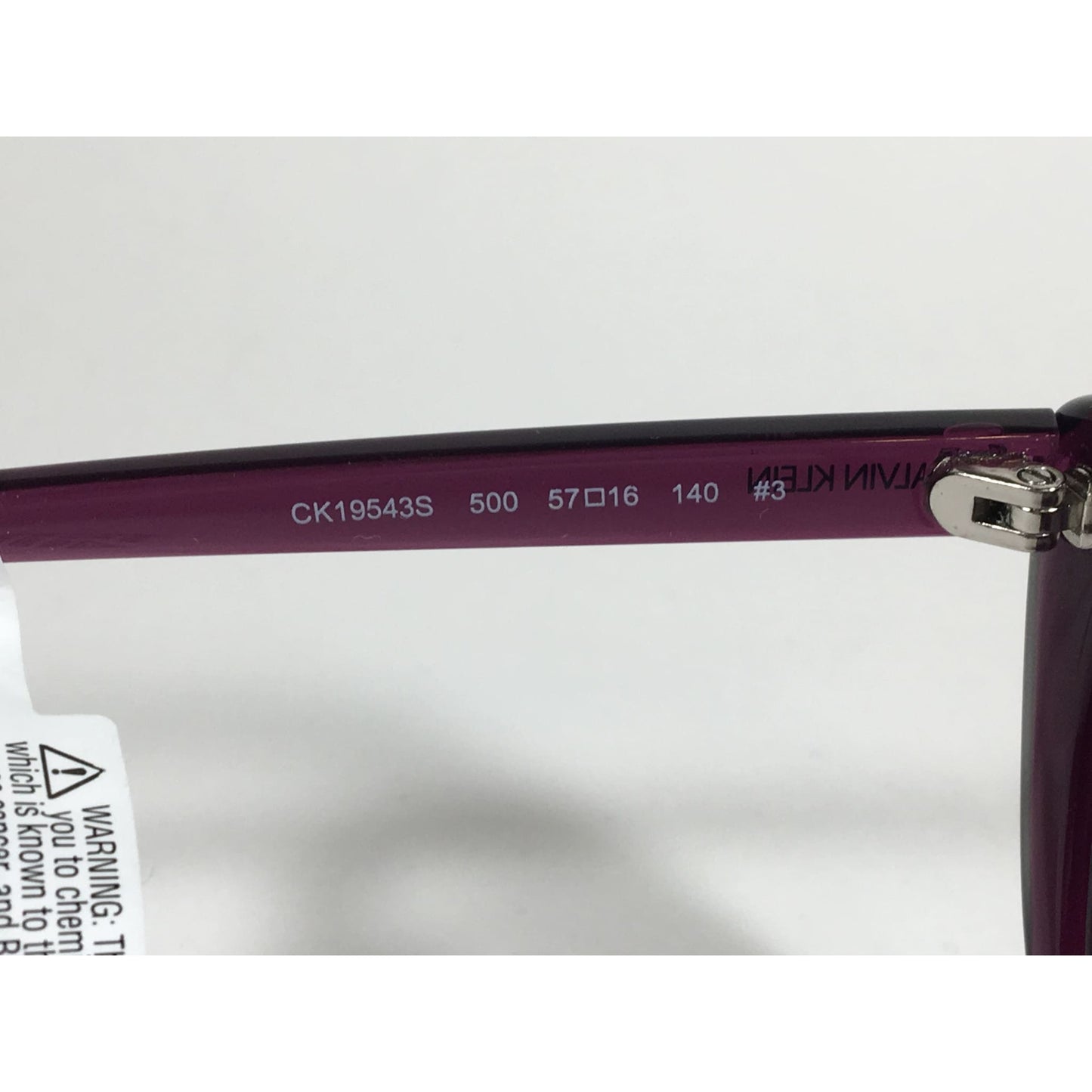 Calvin Klein CK19543S Cat Eye Sunglasses Purple Frame Smoke Gradient Lens - Sunglasses