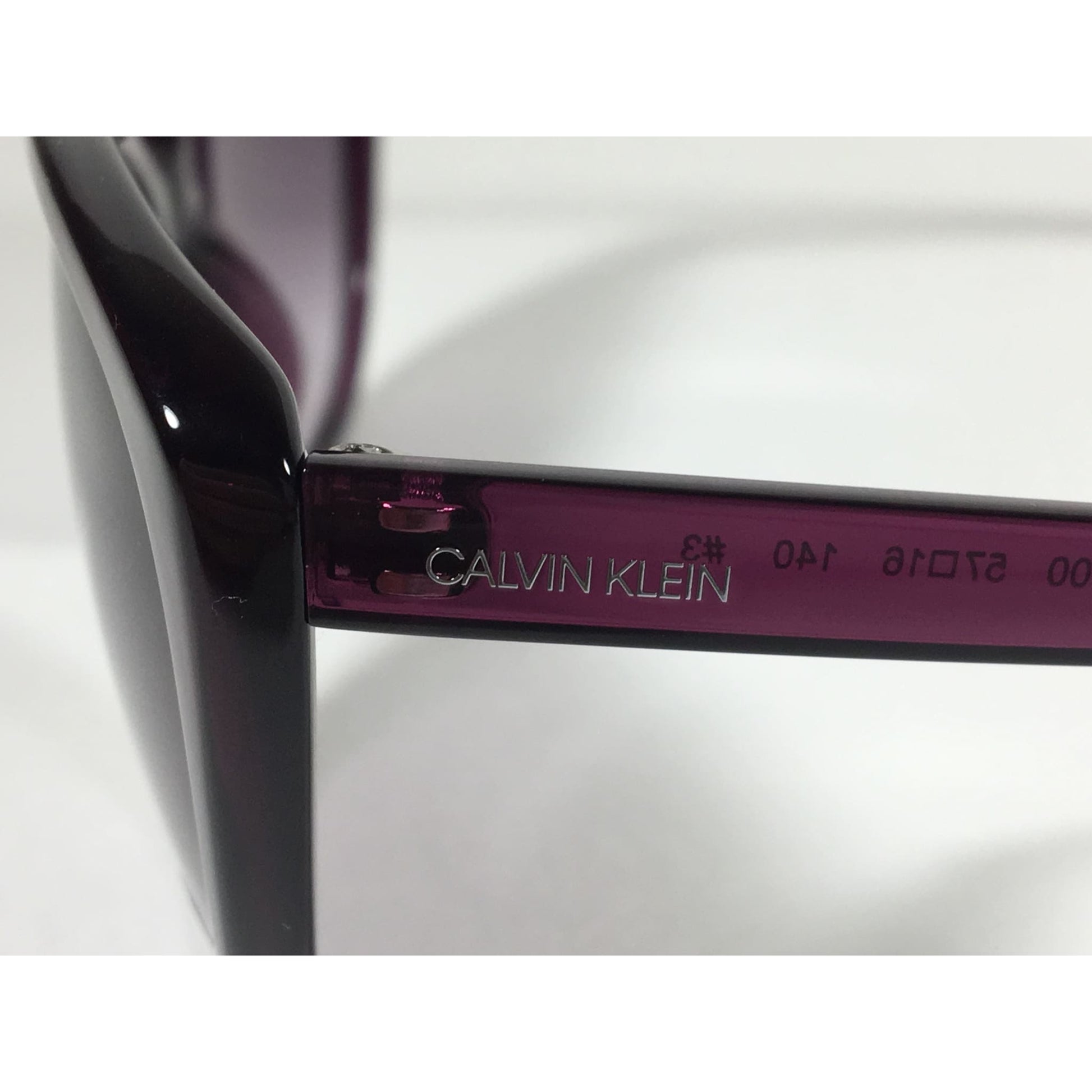 Calvin Klein CK19543S Cat Eye Sunglasses Purple Frame Smoke Gradient Lens - Sunglasses