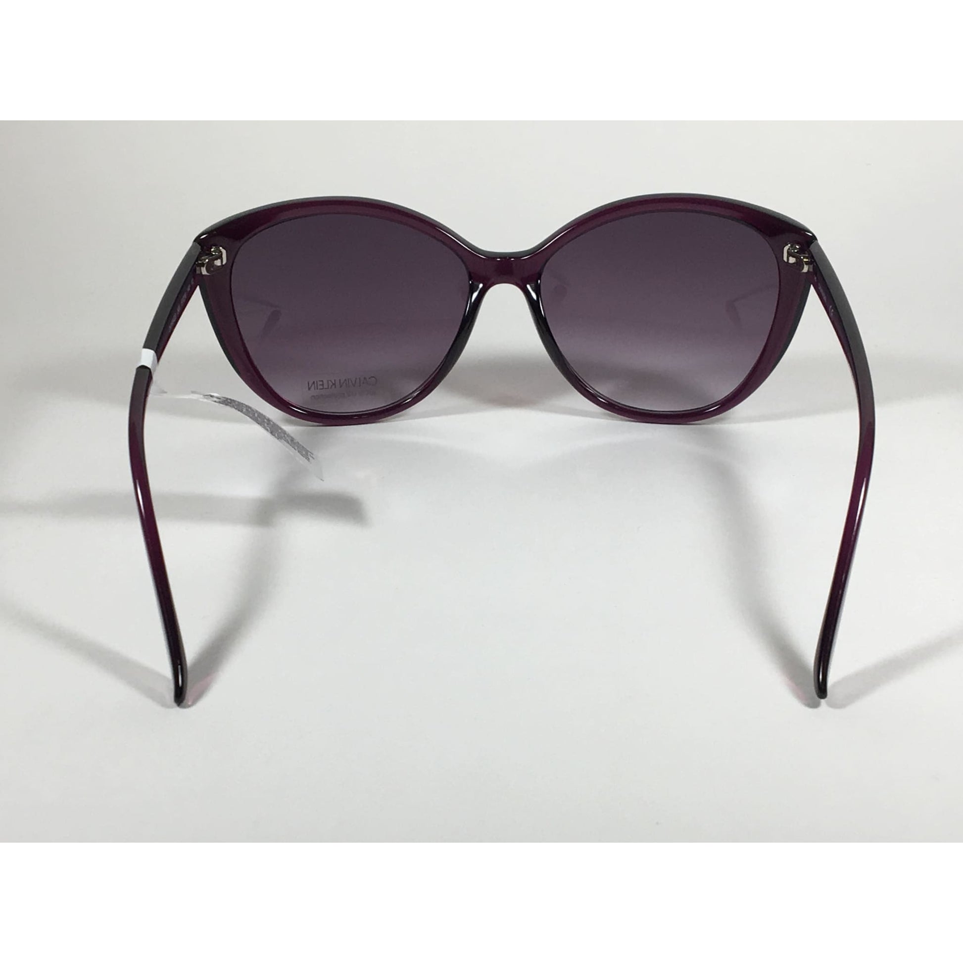 Calvin Klein CK19543S Cat Eye Sunglasses Purple Frame Smoke Gradient Lens - Sunglasses