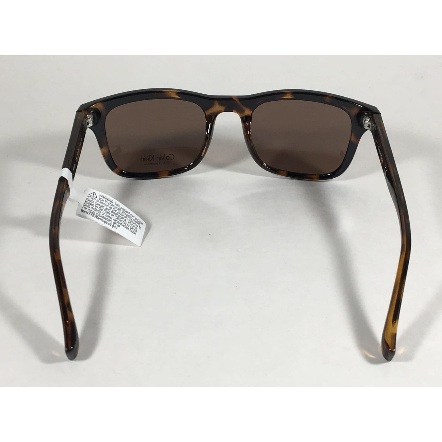 Calvin Klein R748S 206 Sleek Rectangle Sunglasses Brown Tortoise Brown Lens 50mm - Sunglasses