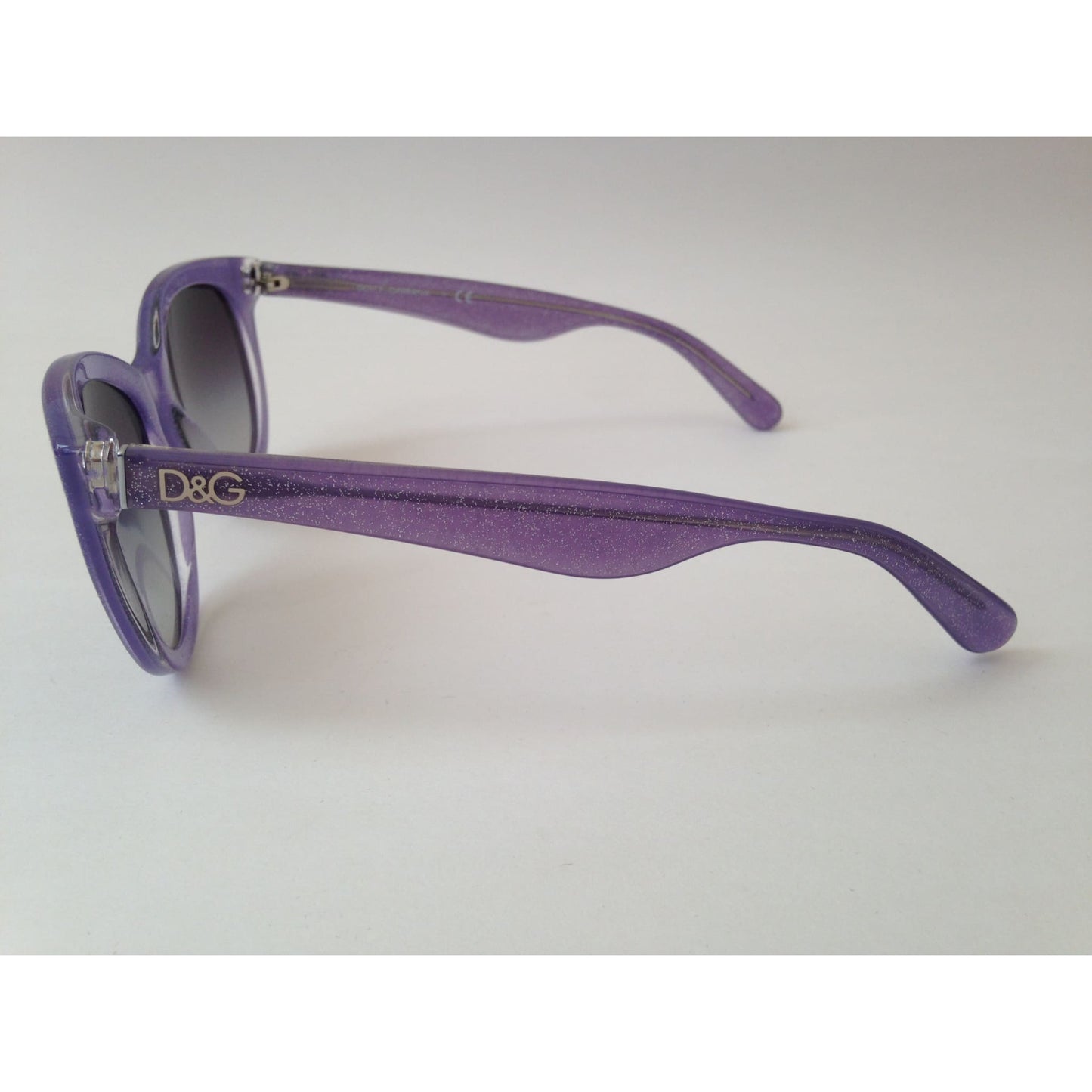 Dolce Gabbana Sunglasses DG4192 2742/8G D&G Round Cat Eye Lens Purple Glitter Frame - Sunglasses