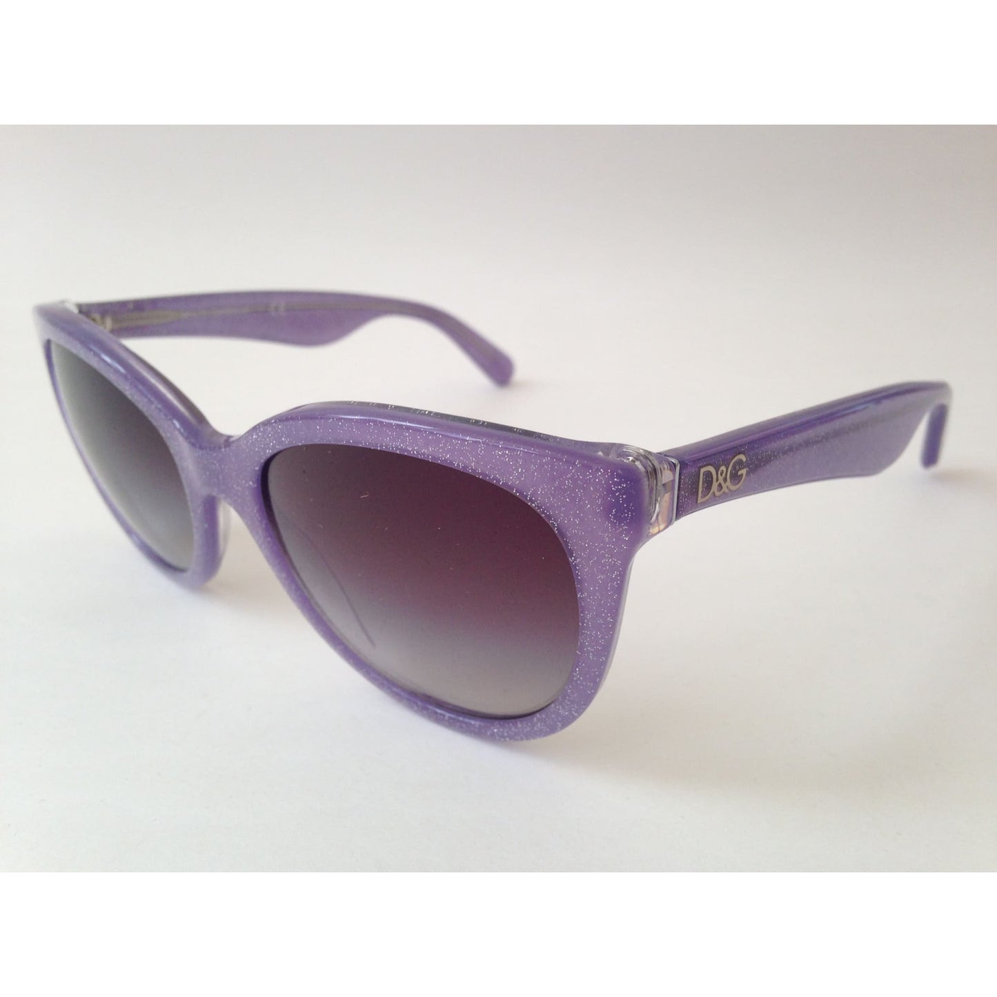 Dolce Gabbana Sunglasses DG4192 2742/8G D&G Round Cat Eye Lens Purple Glitter Frame - Sunglasses