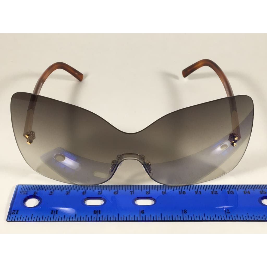 Fendi Runway Sunglasses Oversized Shield Butterfly Gray Green Gradient Lens Havana Frame Fs5273 315 - Sunglasses