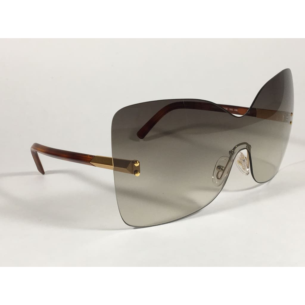 Fendi Runway Sunglasses Oversized Shield Butterfly Gray Green Gradient Lens Havana Frame Fs5273 315 - Sunglasses