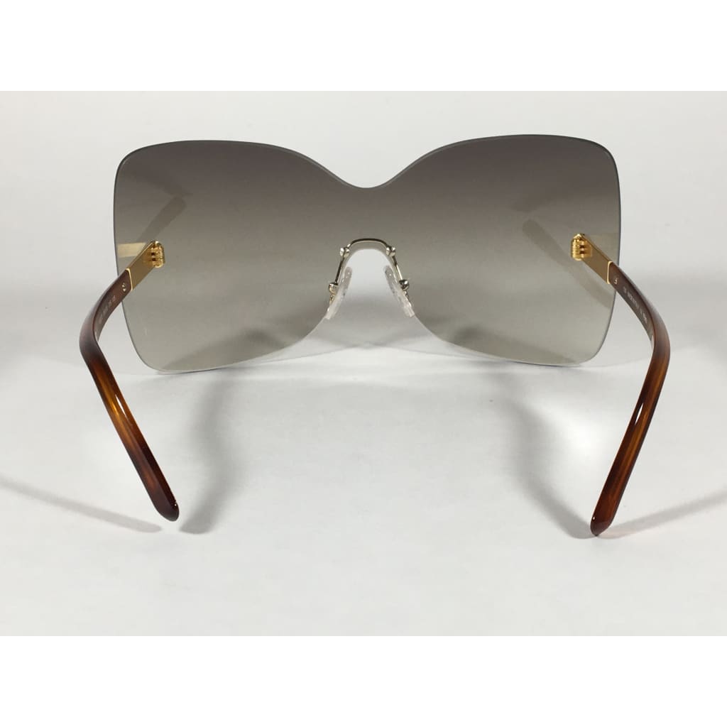 Fendi Runway Sunglasses Oversized Shield Butterfly Gray Green Gradient Lens Havana Frame Fs5273 315 - Sunglasses