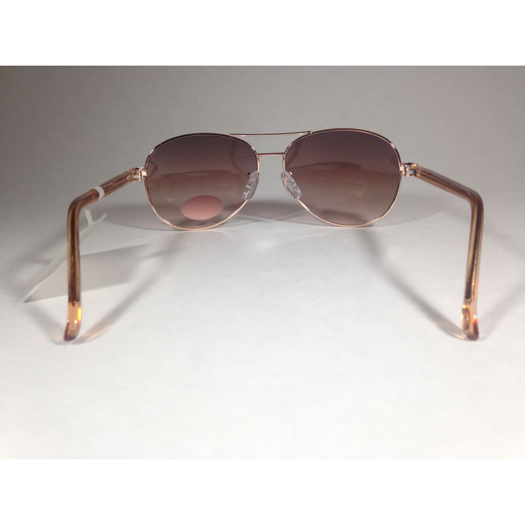 Fossil Aviator Pilot Sunglasses Rose Gold Frame Brown Gradient Lens Fw12 - Sunglasses