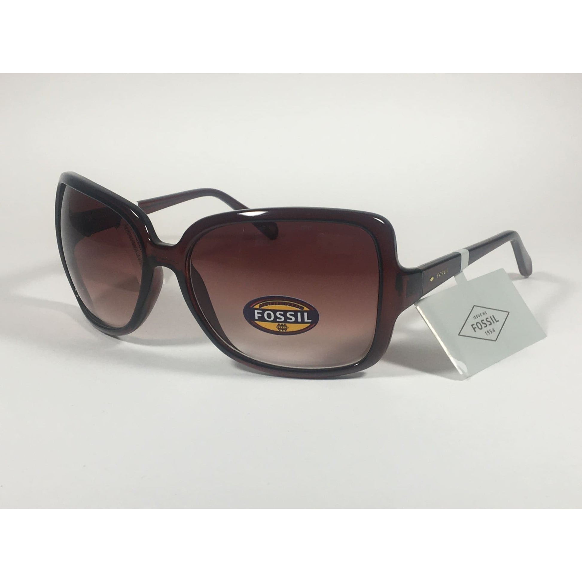 Fossil Butterfly Sunglasses FW40 Dark Brown Crystal Frame Brown Gradient Lens - Sunglasses