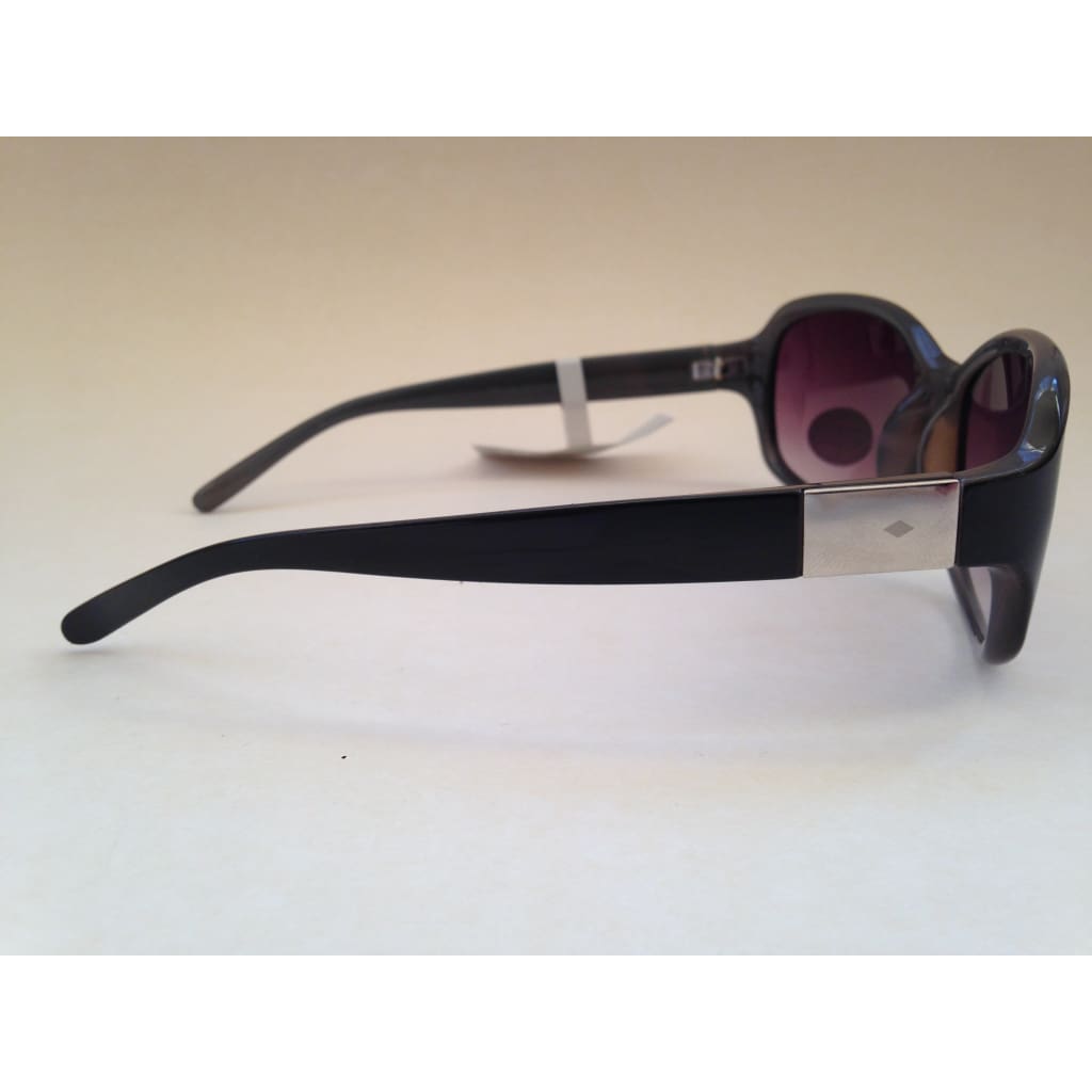 Fossil Fw20 Oval Wrap Sunglasses Womens Black Frame Purple Gray Gradient Lens - Sunglasses