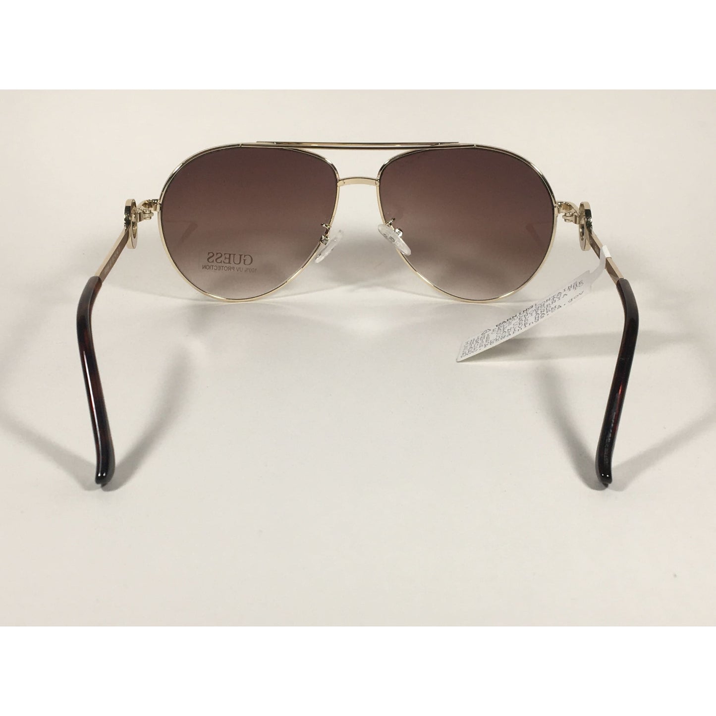 Guess Aviator Sunglasses Gold Frame Brown Gradient Lens GF0364 32F - Sunglasses