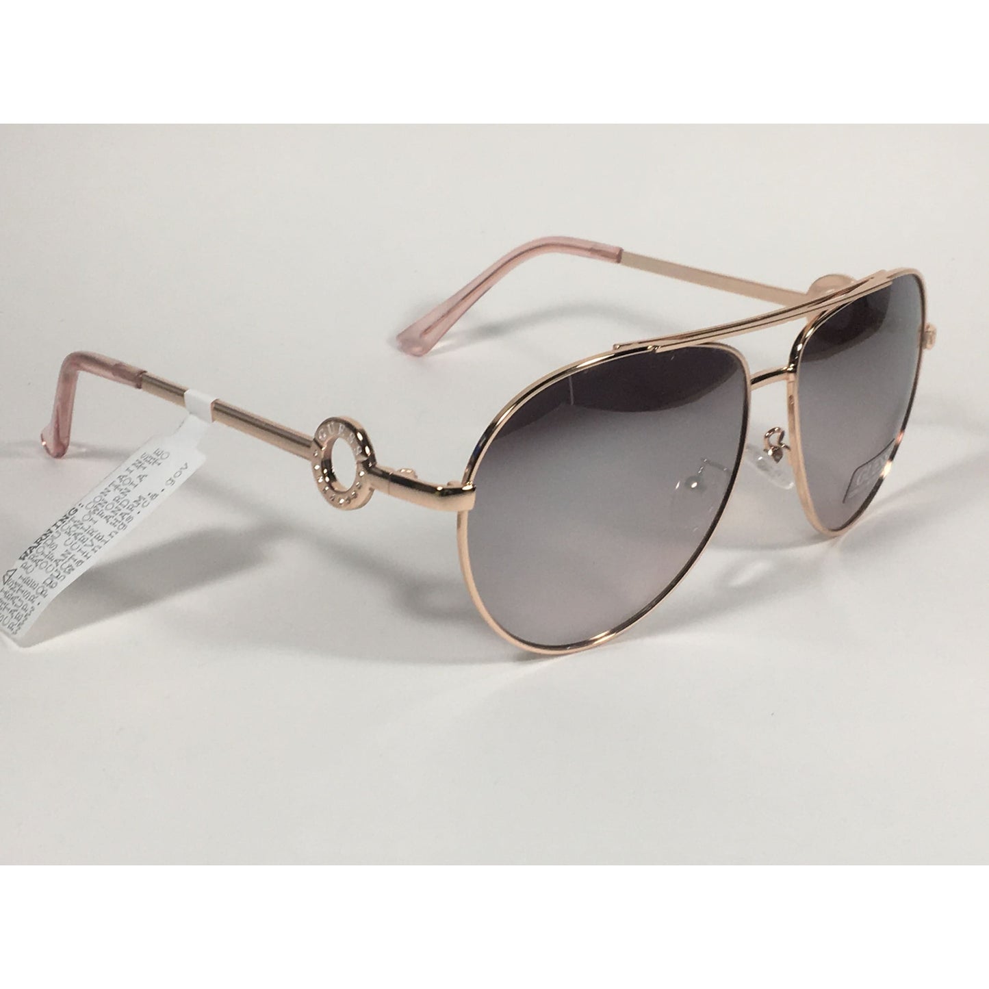 Guess Aviator Sunglasses Rose Gold Frame Silver Mirror Lens GF0364 28U - Sunglasses