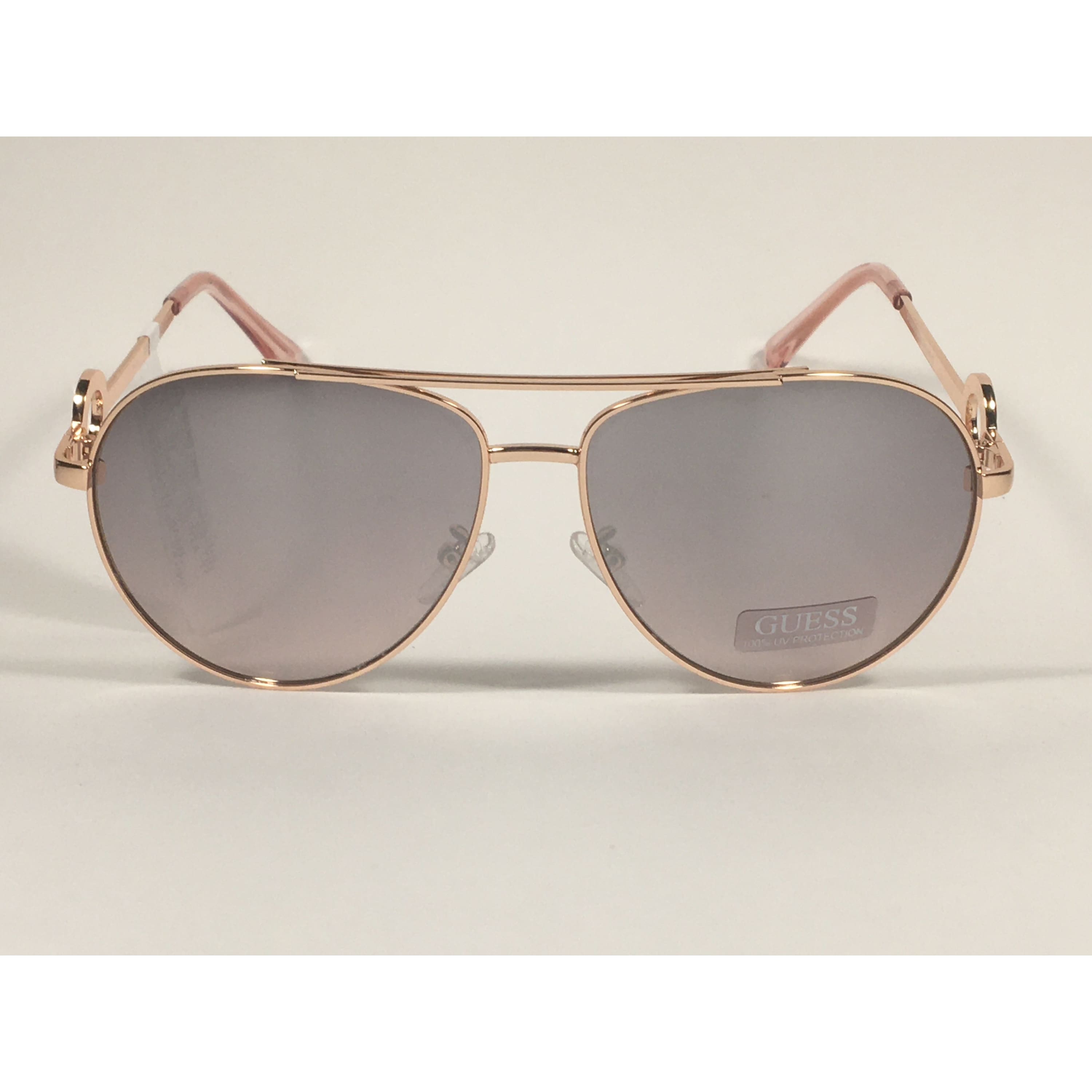 Guess Aviator Sunglasses Rose Gold Frame Silver Mirror Lens GF0364 28U TheSunglassFashion