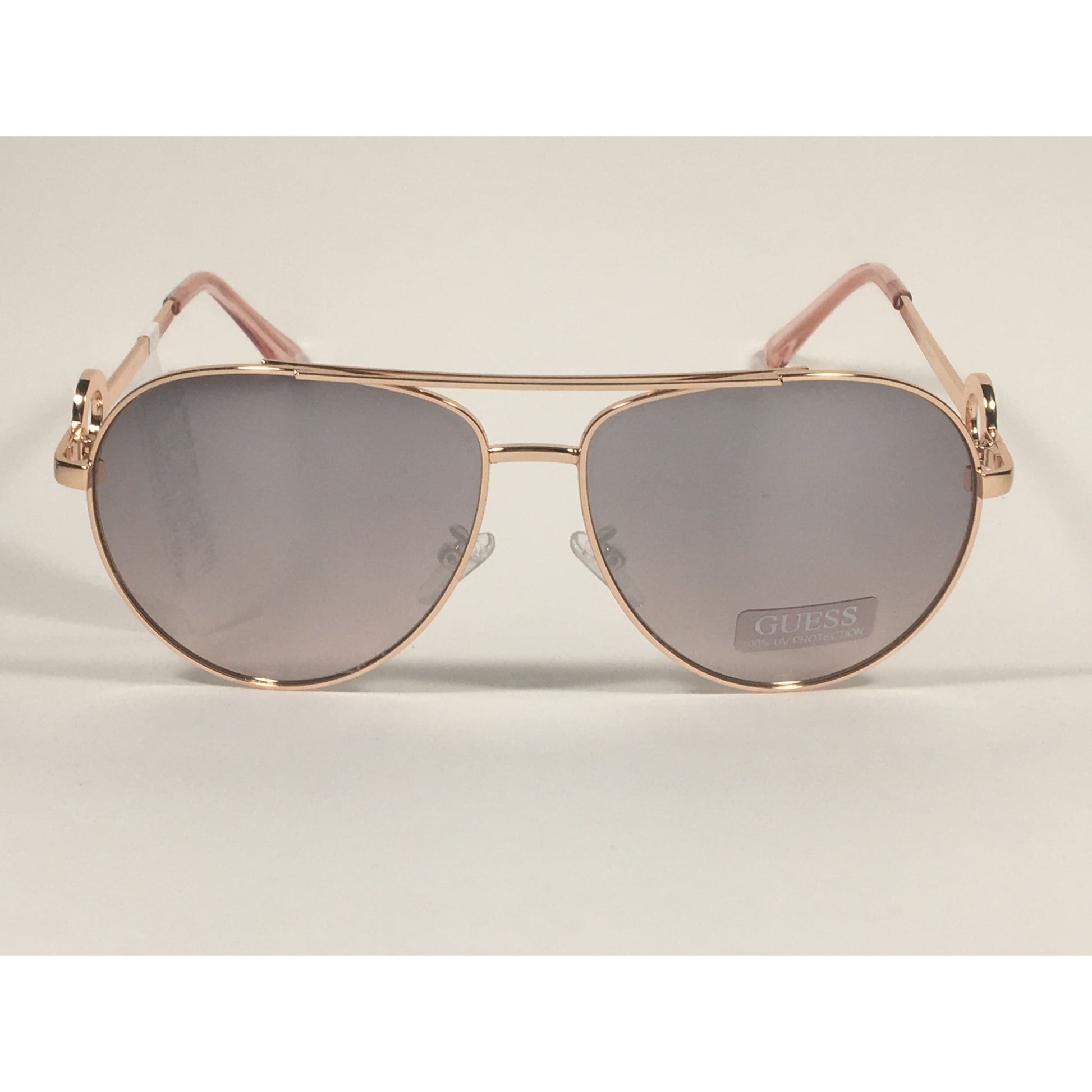 Guess Aviator Sunglasses Rose Gold Frame Silver Mirror Lens GF0364 28U - Sunglasses