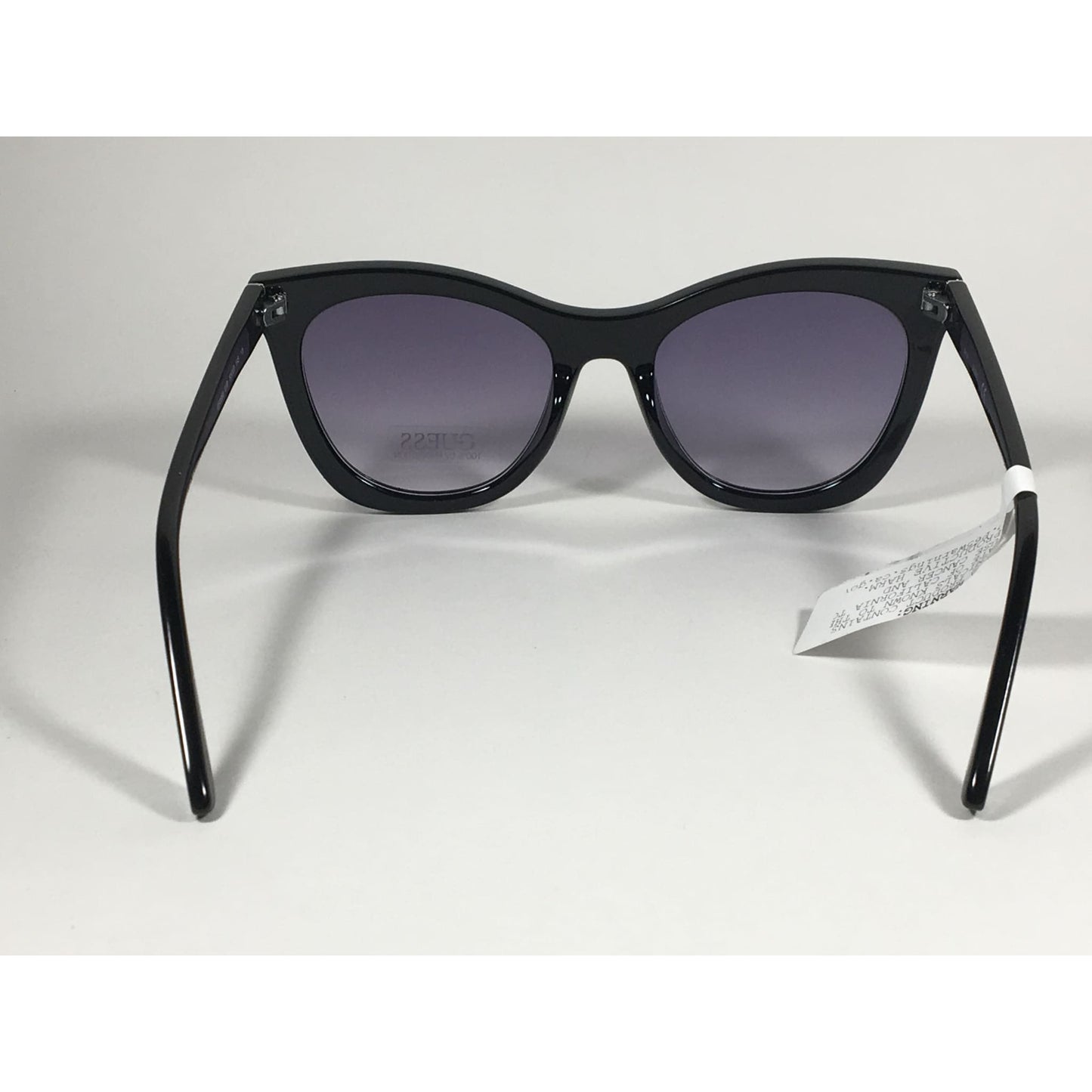 Guess Cat Eye Sunglasses Black Frame Black Glitter With Gray Purple Smoke Lens GF0358 01B - Sunglasses