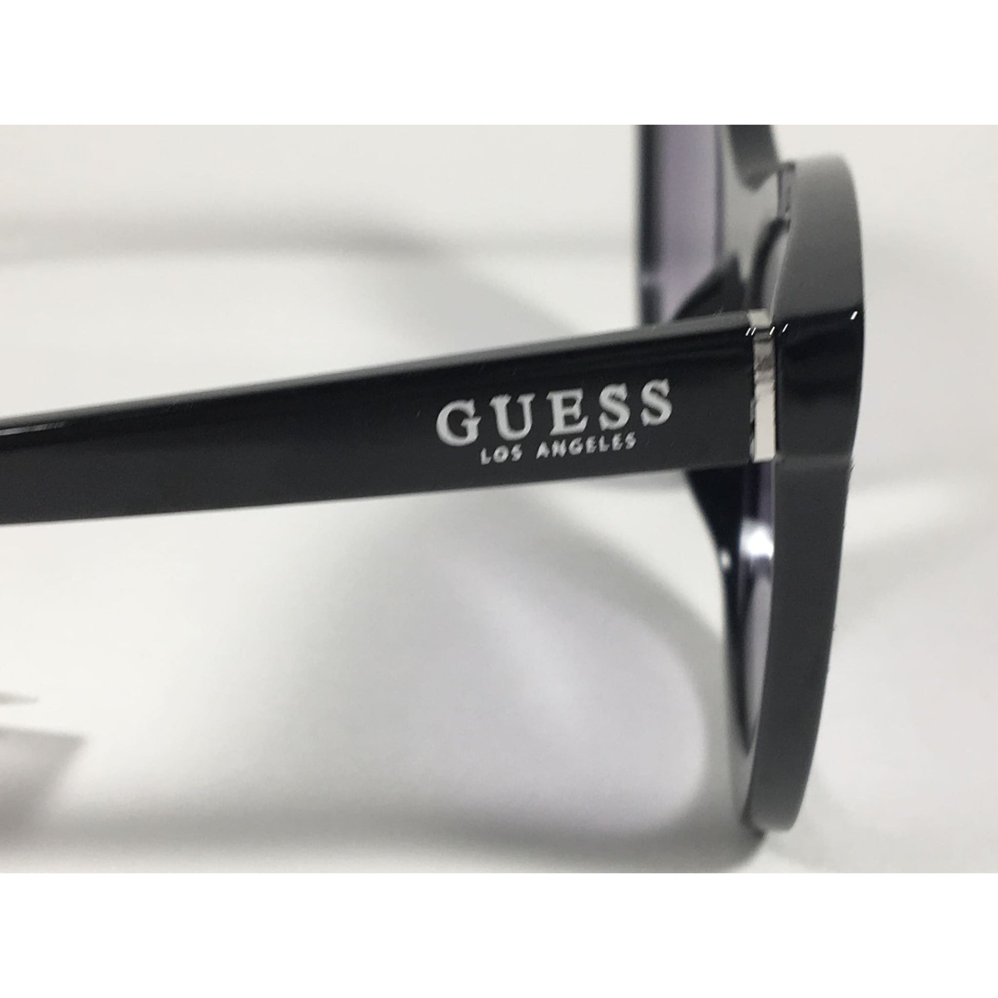 Guess Cat Eye Sunglasses Black Frame Black Glitter With Gray Purple Smoke Lens GF0358 01B - Sunglasses