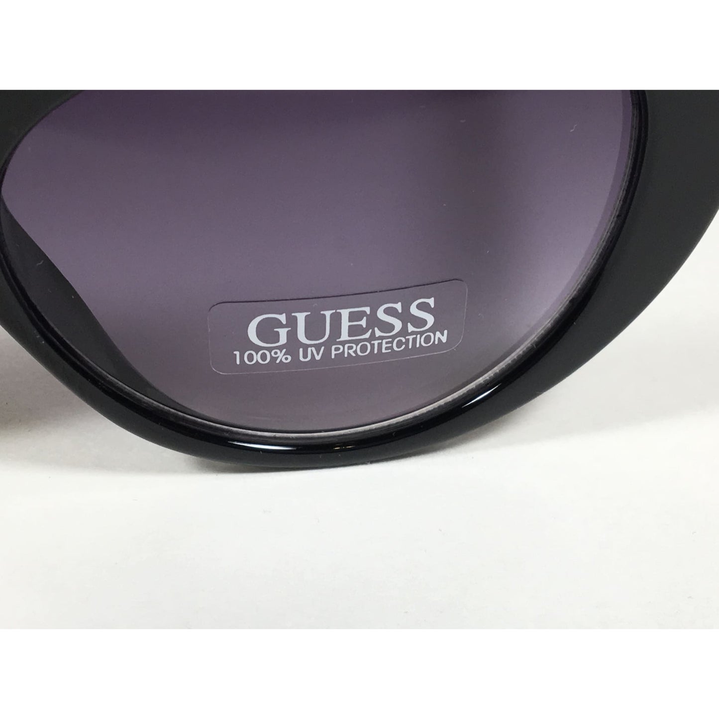 Guess Cat Eye Sunglasses Black Frame Gold Trim Smoke Gray Gradient GF0348 01B - Sunglasses