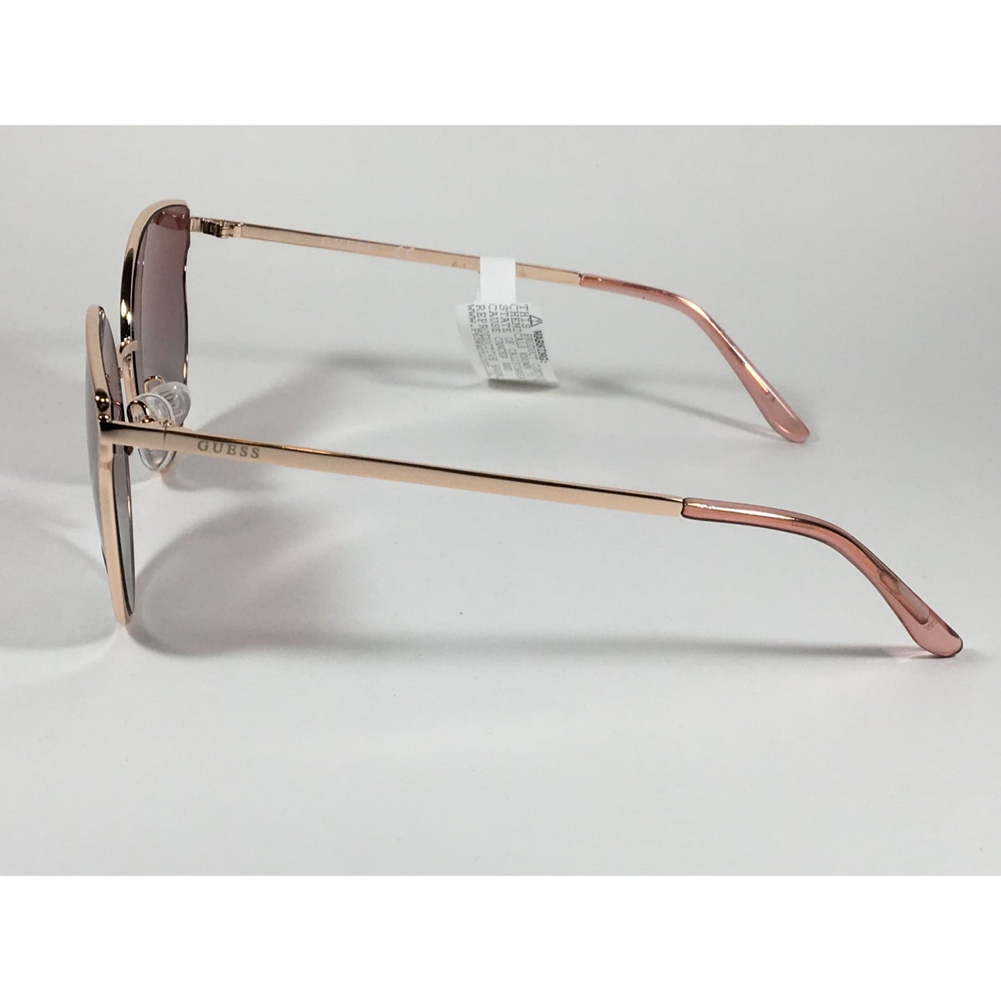 Guess Cat Eye Sunglasses Peach Rose Gold Metal Silver Mirror Lens GF0353 28U - Sunglasses