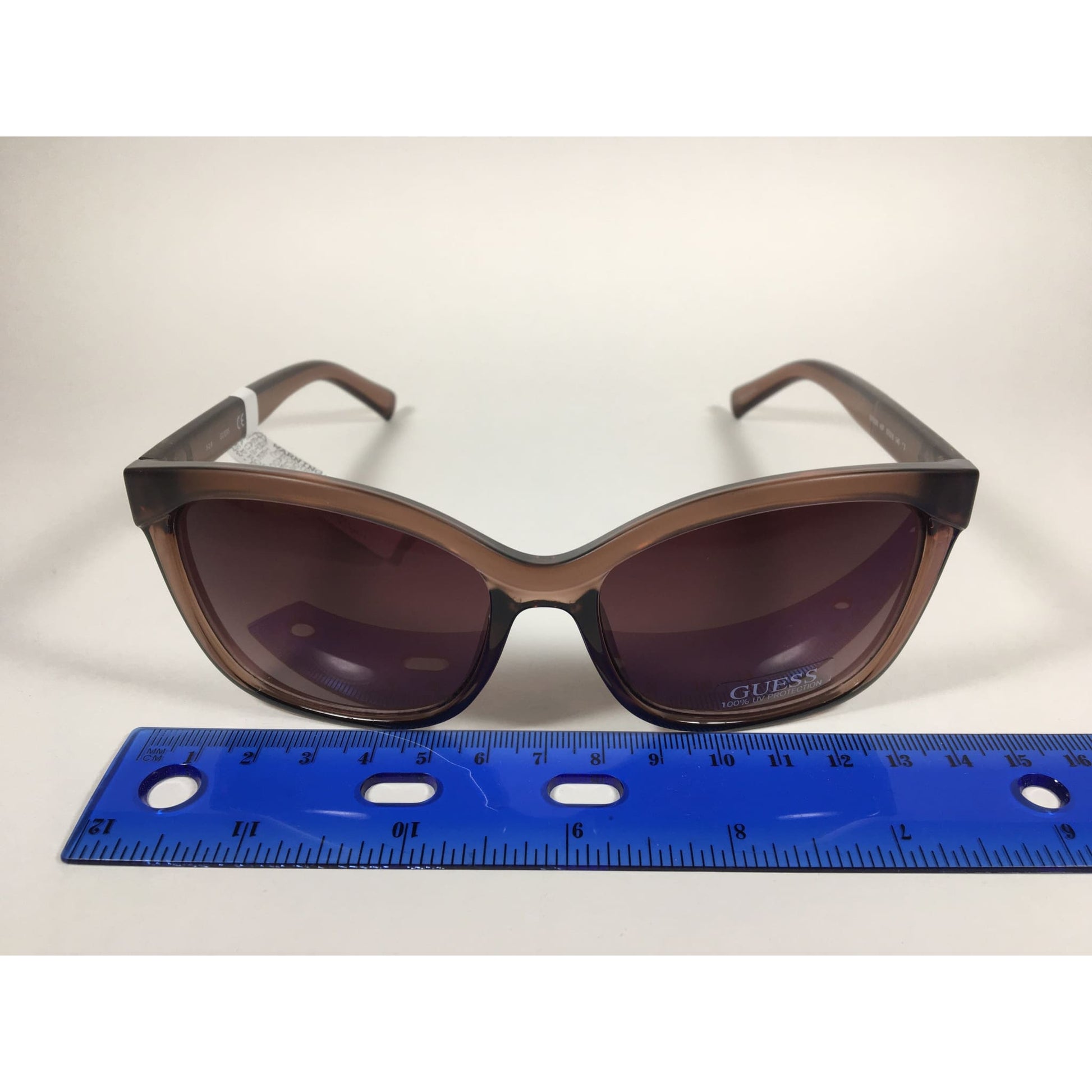 Guess Designer Sunglasses Brown Crystal Brown Gradient Lens GF0300 45F - Sunglasses