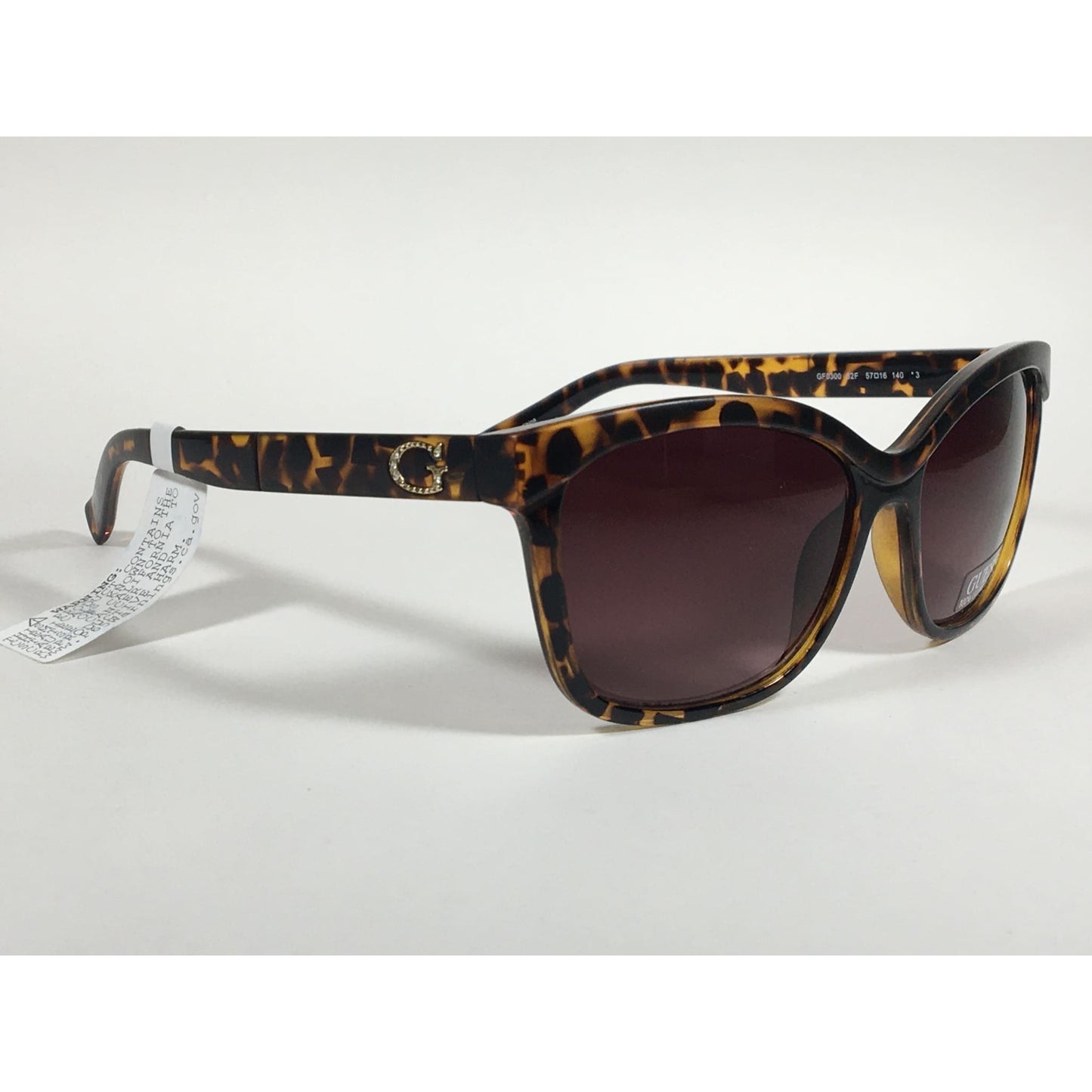 Guess Designer Sunglasses Dark Havana Brown Gradient Lens GF0300 52F - Sunglasses