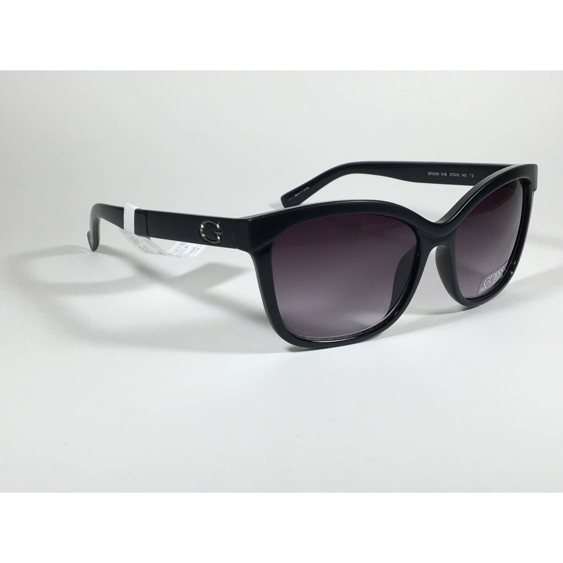 Guess Designer Sunglasses Matte Black Smoke Gradient Lens GF0300 01B - Sunglasses